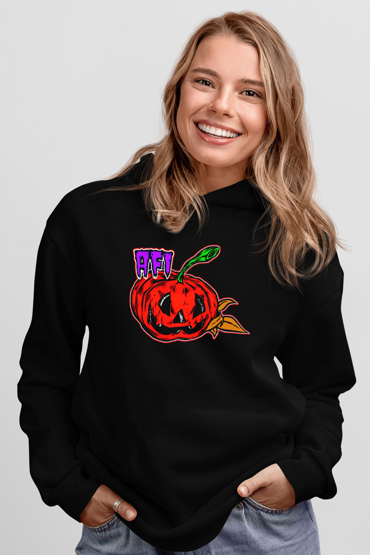  Afi Siyah Unisex Kapüşonlu Sweatshirt