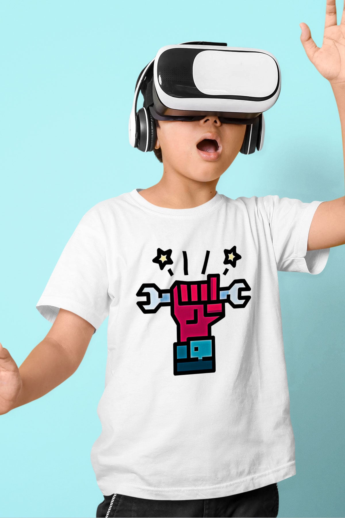 1 Mayıs Baskılı Beyaz Unisex Beyaz Çocuk Tişört - Tshirt