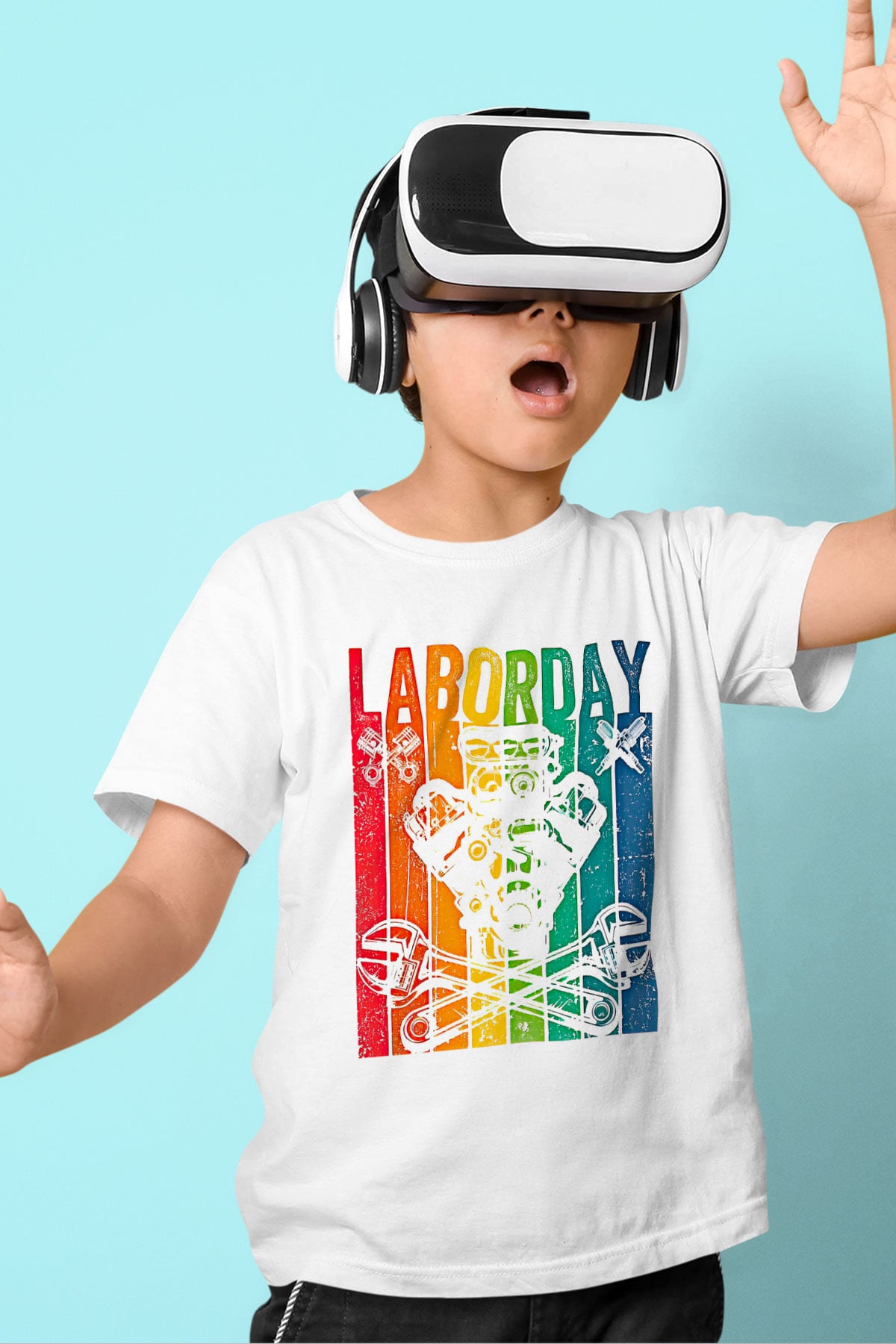 1 Mayıs Baskılı Beyaz Unisex Beyaz Çocuk Tişört - Tshirt