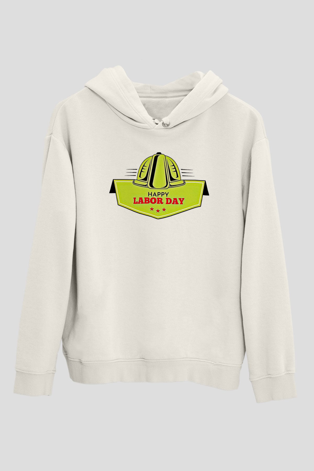 1 Mayıs Baskılı Beyaz Unisex Hoodie