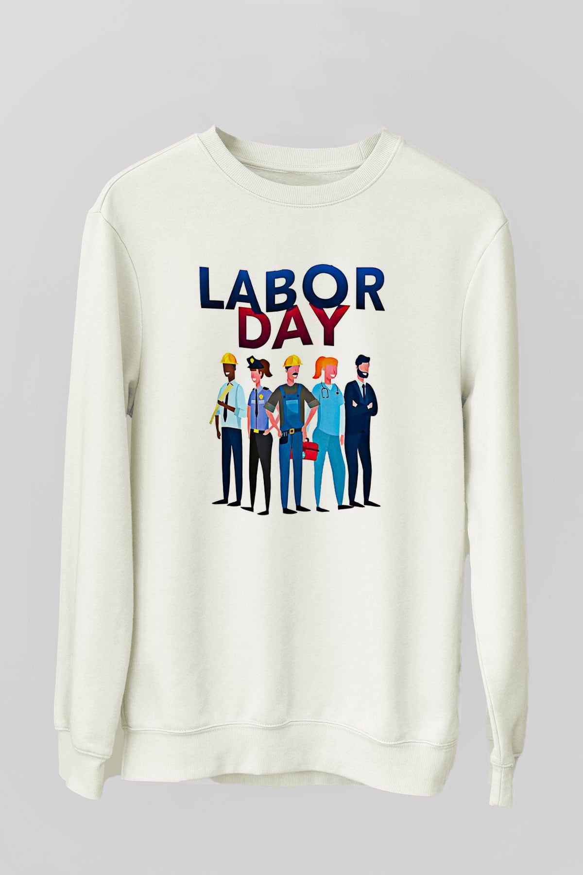 1 Mayıs Baskılı Beyaz Unisex Sweatshirt
