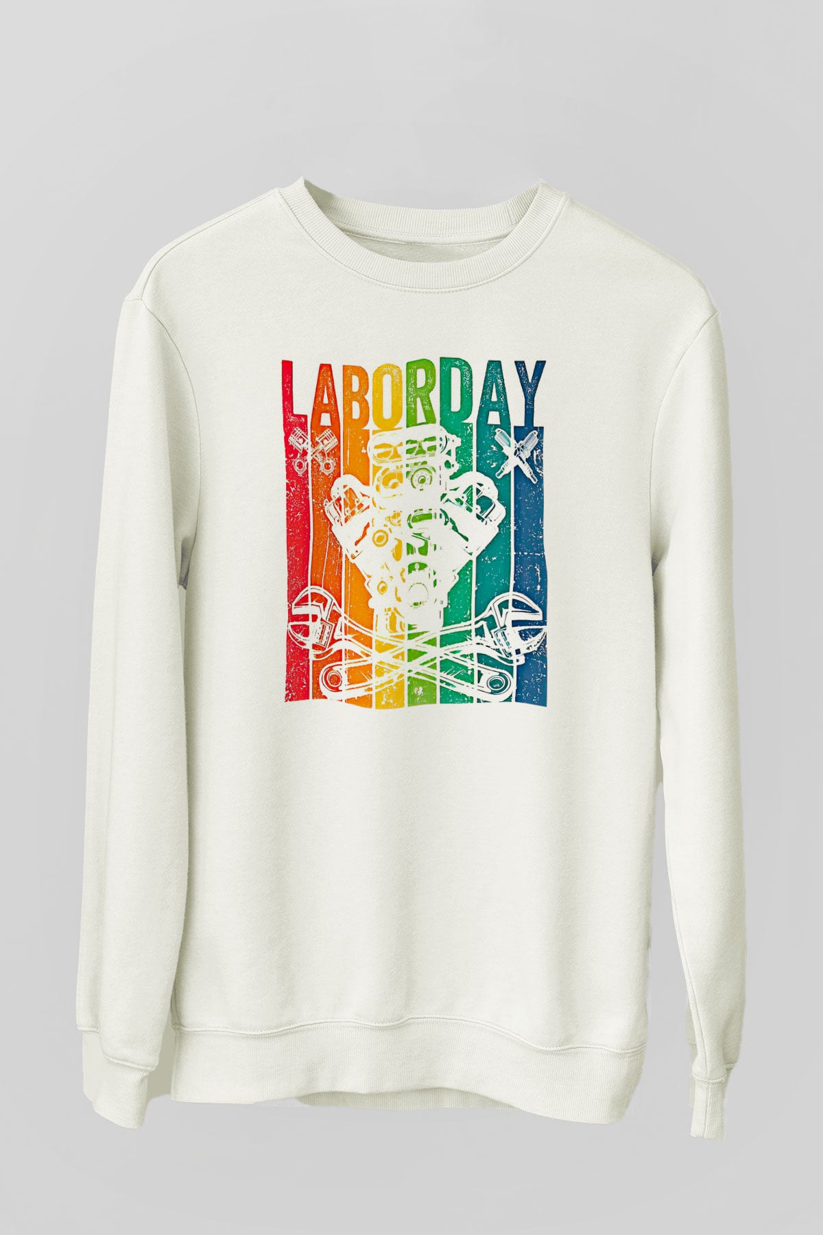 1 Mayıs Baskılı Beyaz Unisex Sweatshirt