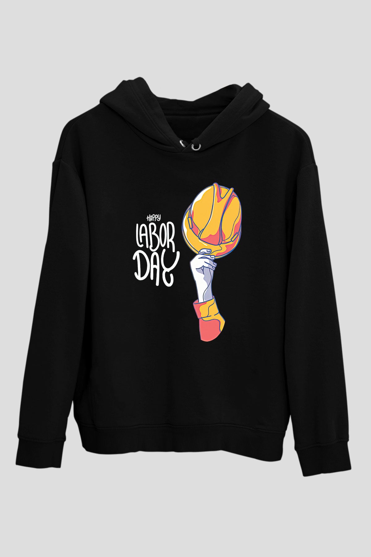 1 Mayıs Baskılı Unisex Siyah Hoodie