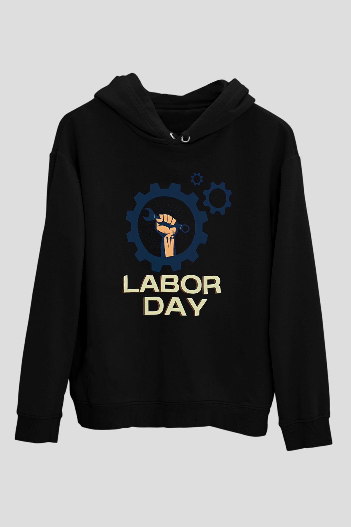 1 Mayıs Baskılı Unisex Siyah Hoodie