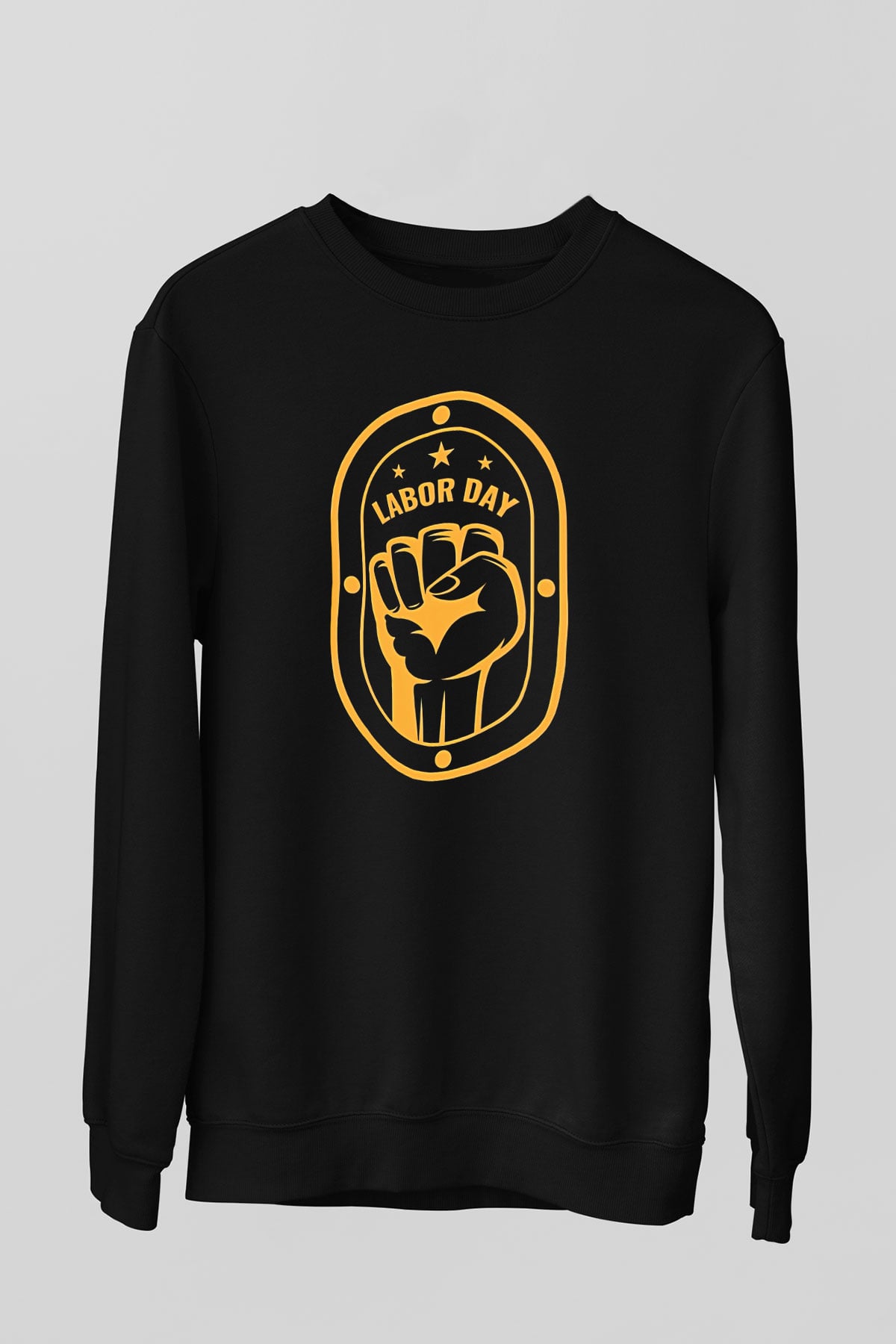 1 Mayıs Baskılı Unisex Siyah Sweatshirt