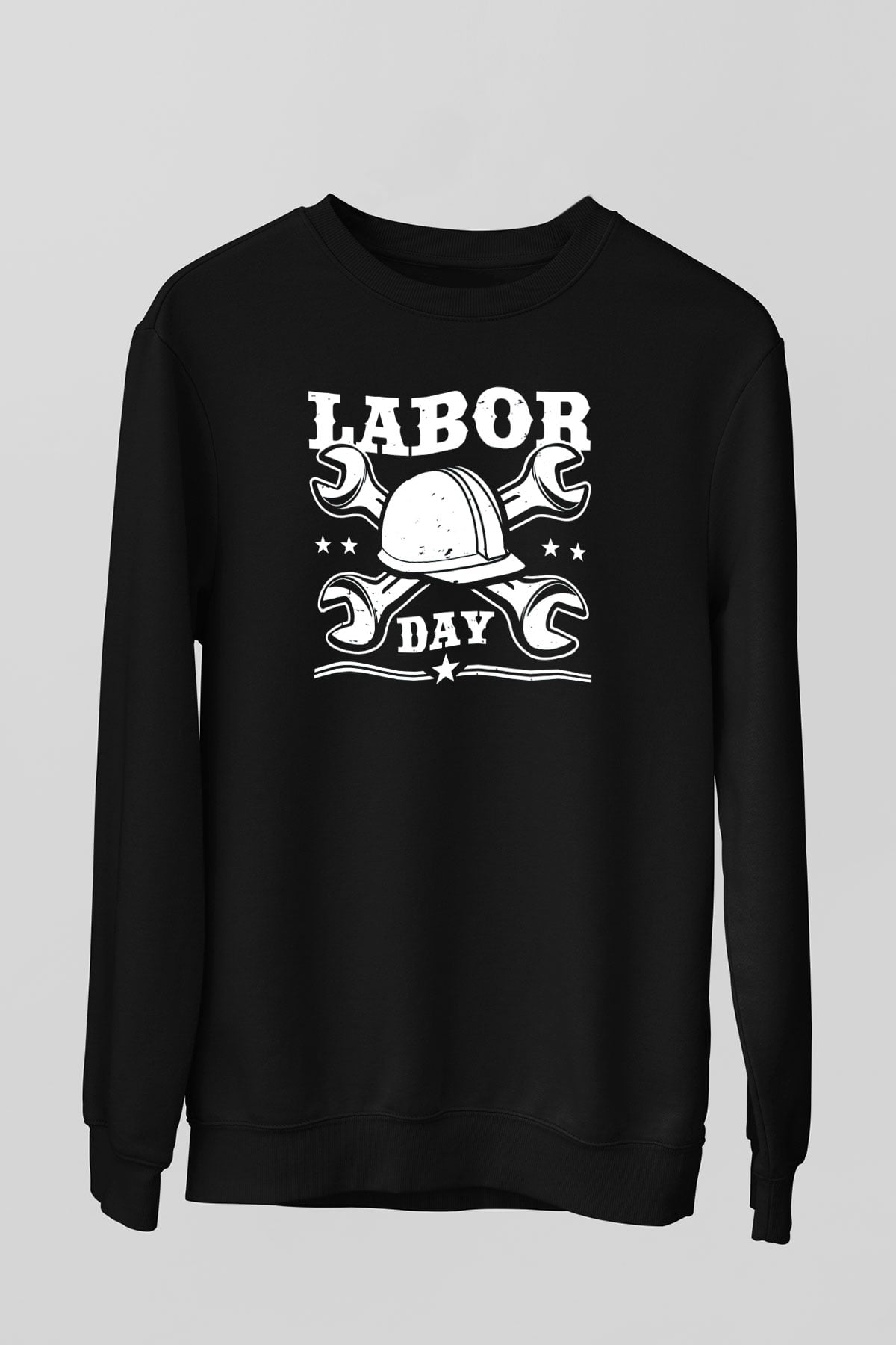 1 Mayıs Baskılı Unisex Siyah Sweatshirt