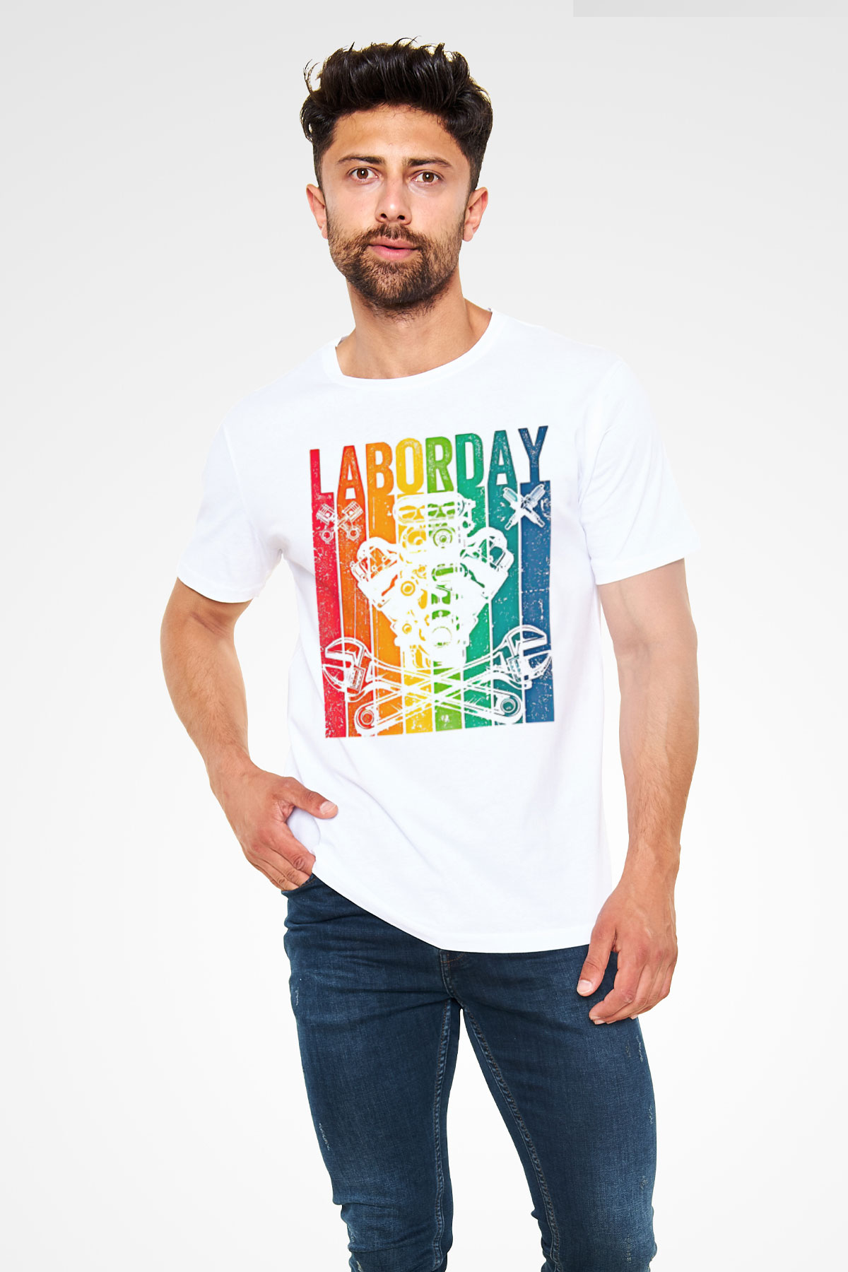 1 Mayıs Unisex Baskılı Beyaz Tişört - Tshirt