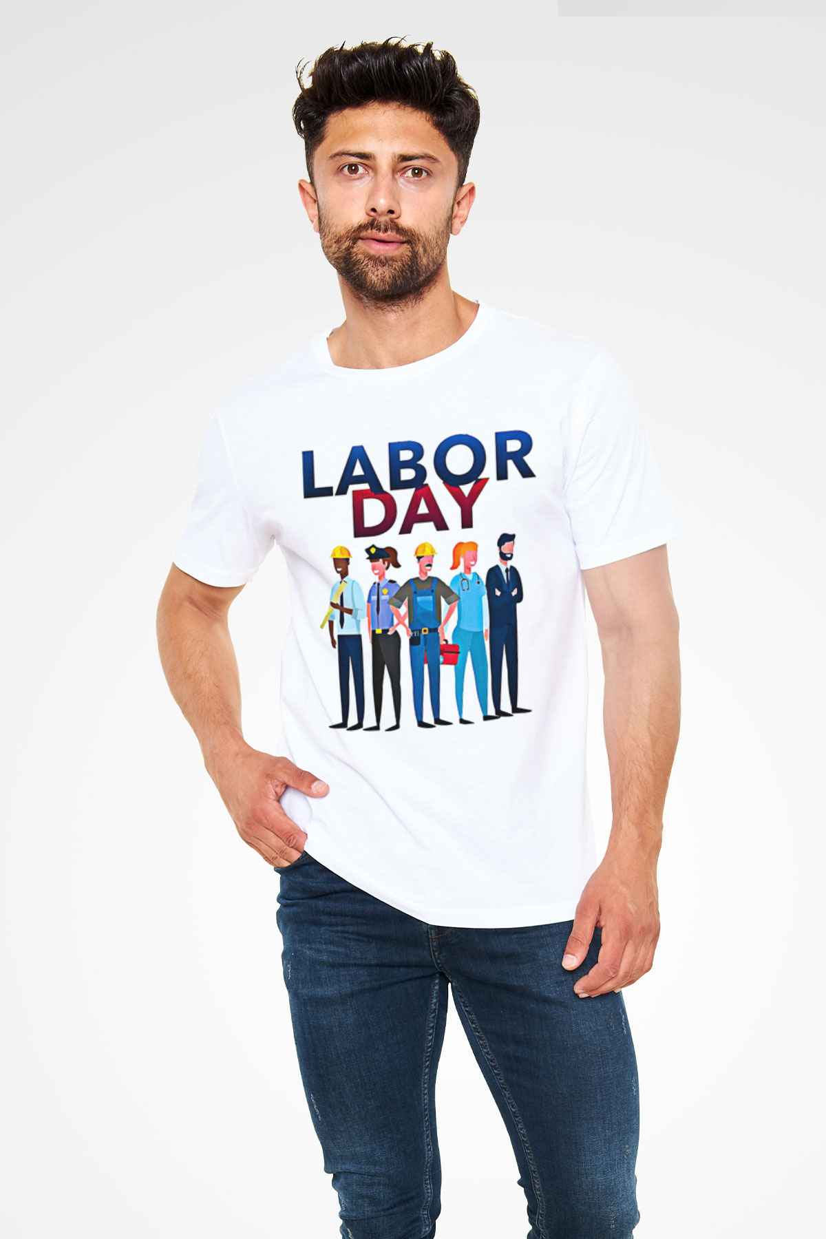 1 Mayıs Unisex Baskılı Beyaz Tişört - Tshirt