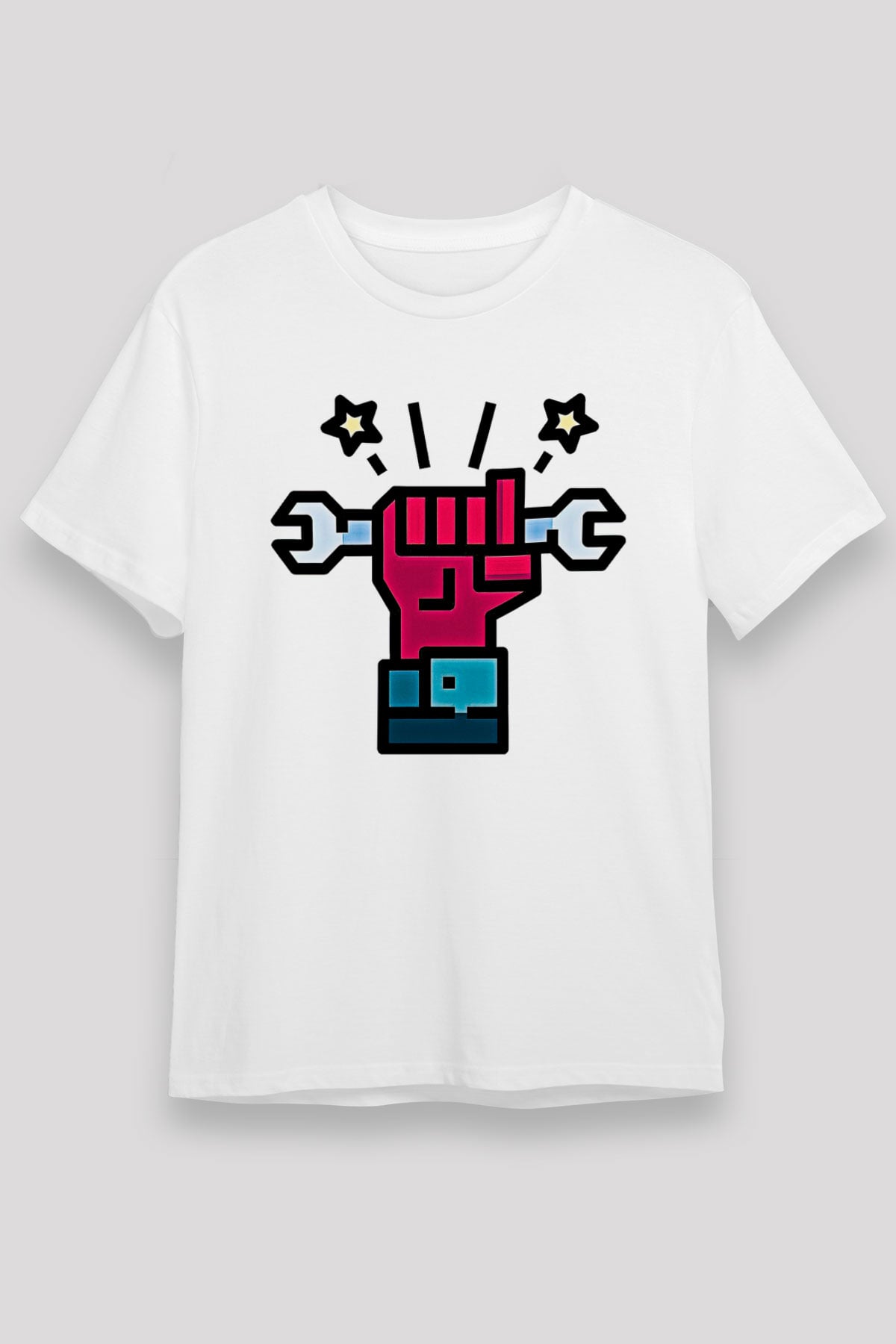 1 Mayıs Unisex Baskılı Beyaz Tişört - Tshirt