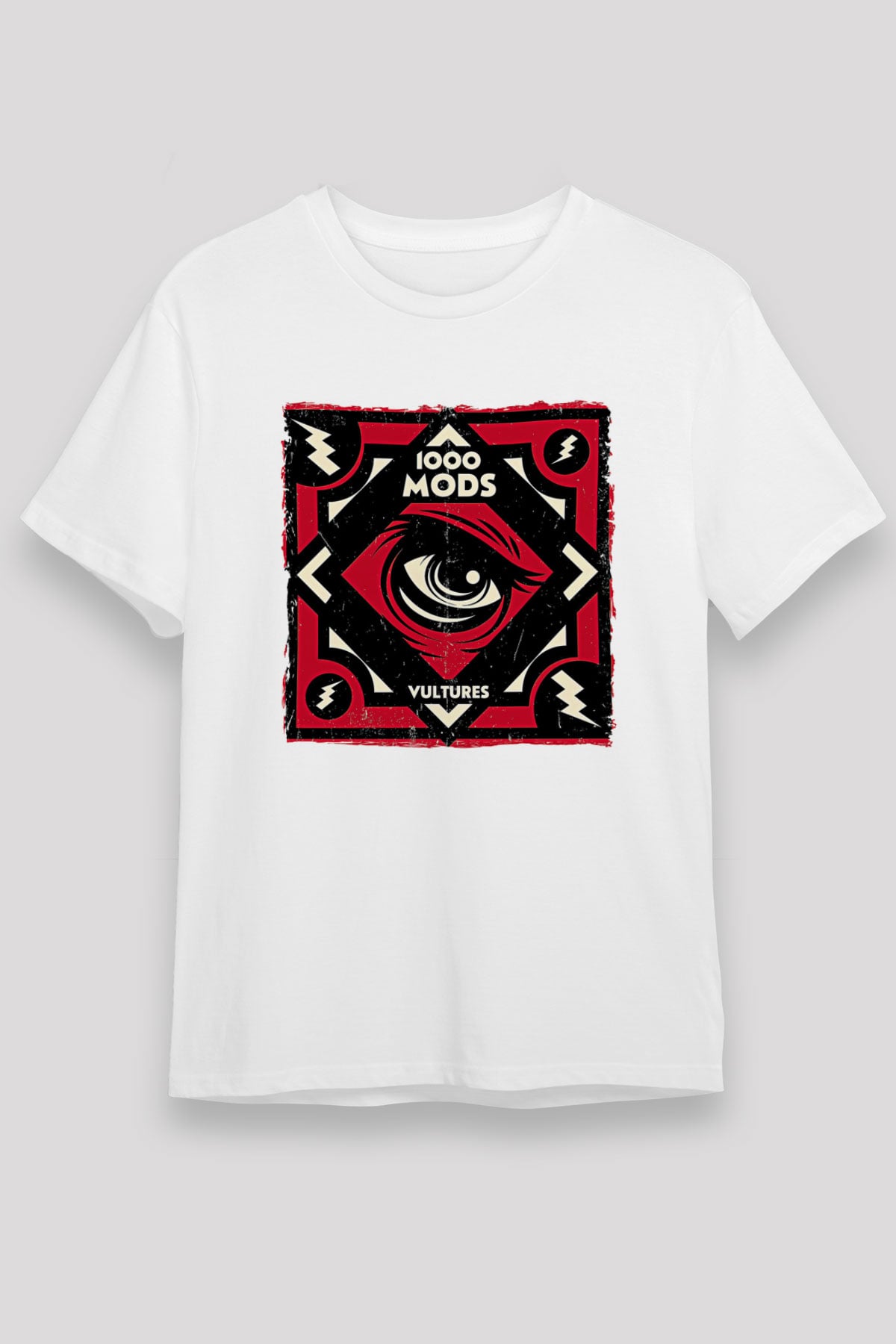 1000mods Baskılı Unisex Beyaz Tişört - Tshirt