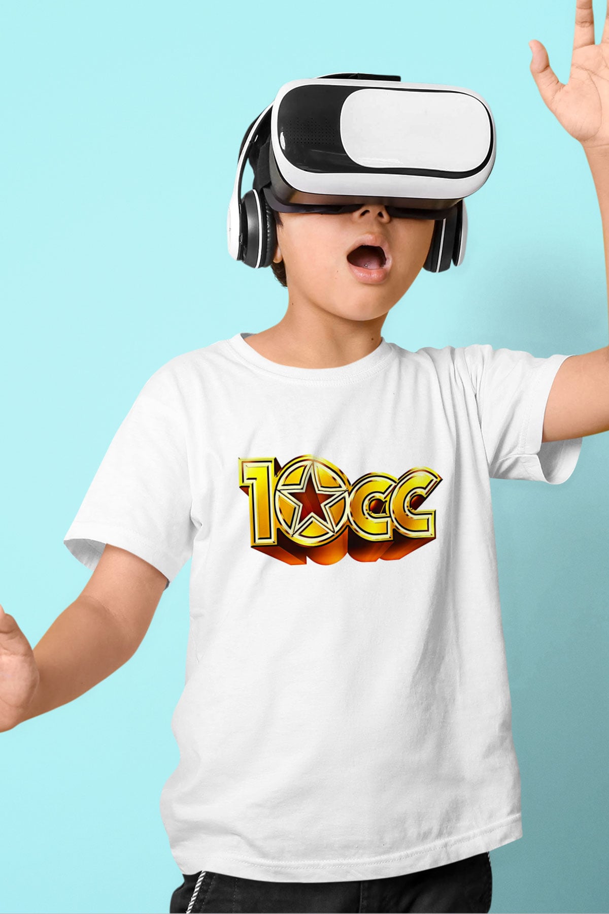 10cc Baskılı Beyaz Unisex Beyaz Çocuk Tişört - Tshirt