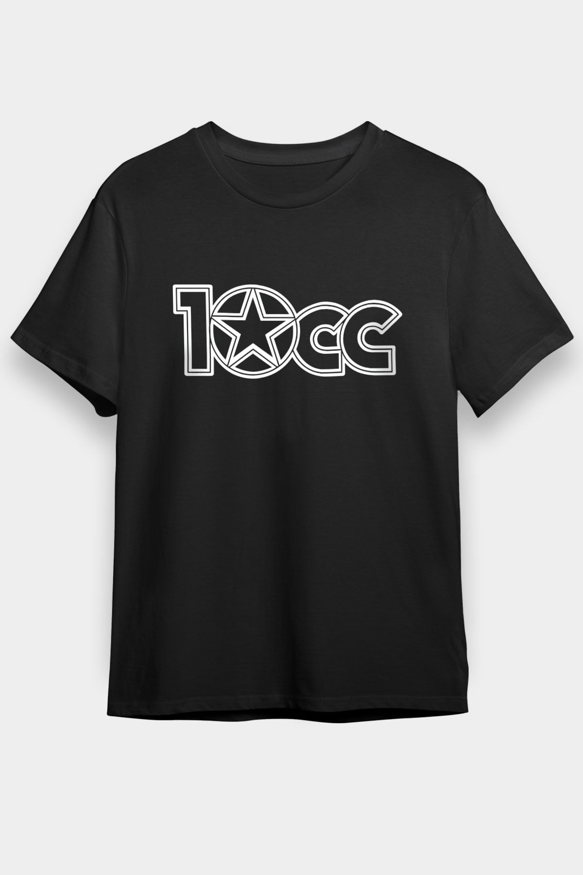 10cc Baskılı Unisex Siyah Tişört - Tshirt