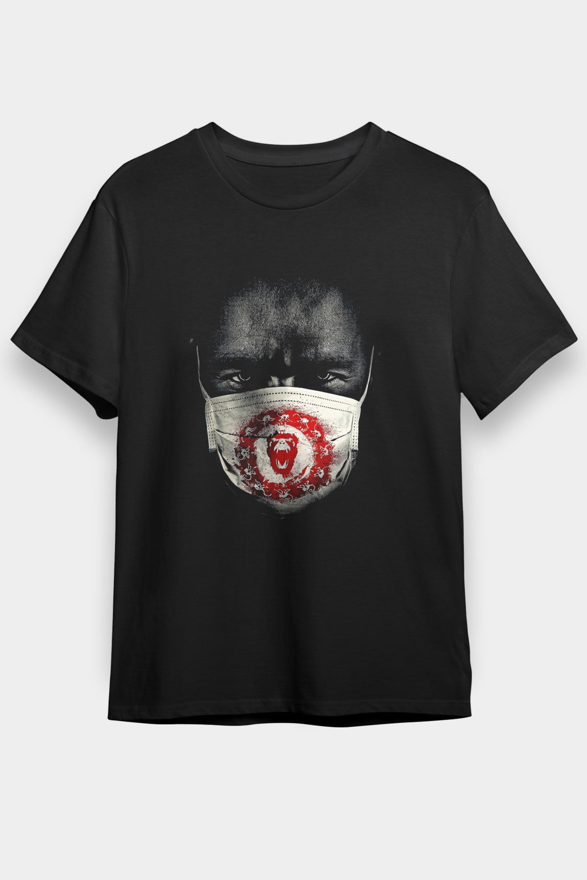 12 Maymun (12 Monkeys) Baskılı Unisex Siyah Tişört - Tshirt