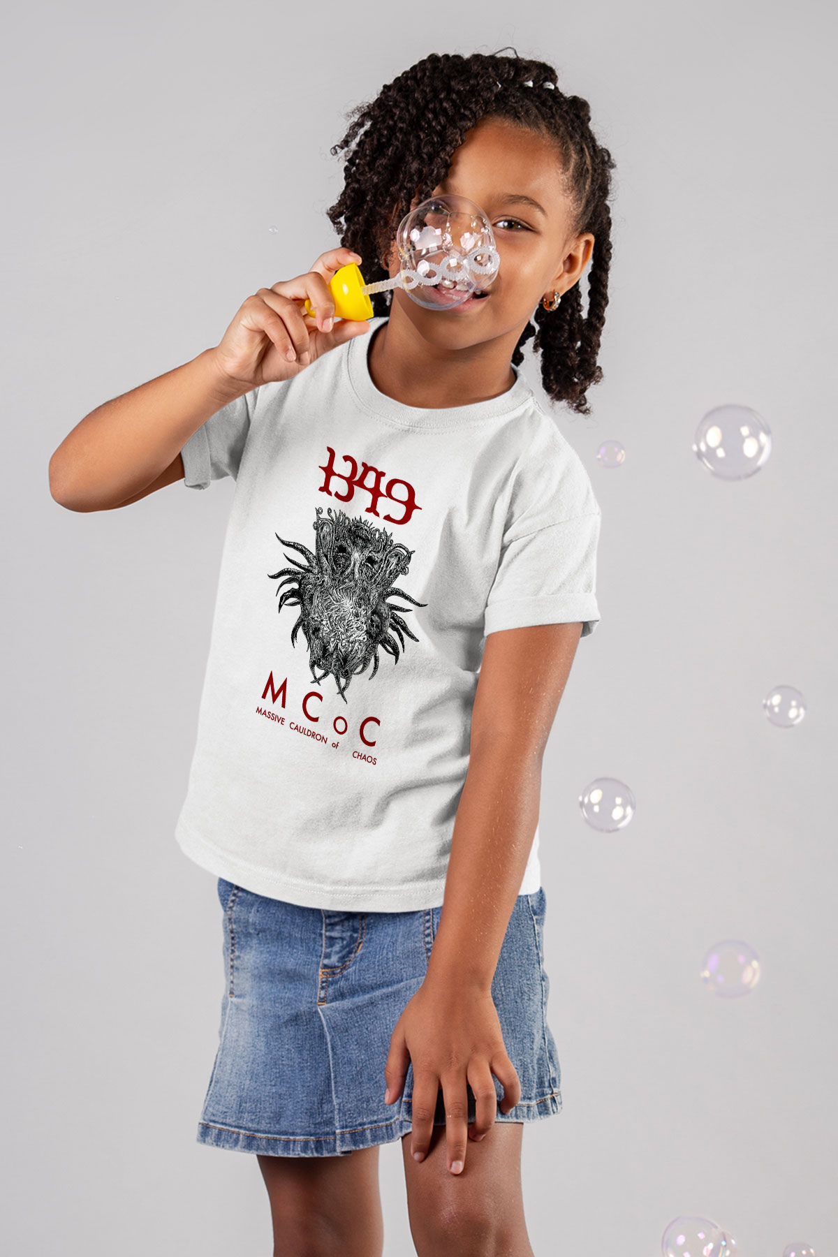1349 Baskılı Unisex Beyaz Çocuk Tişört