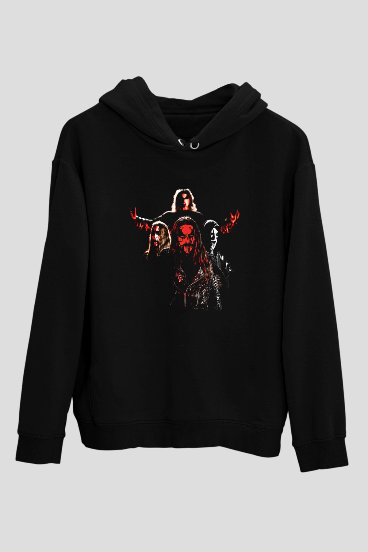 1349 Baskılı Unisex Siyah Hoodie