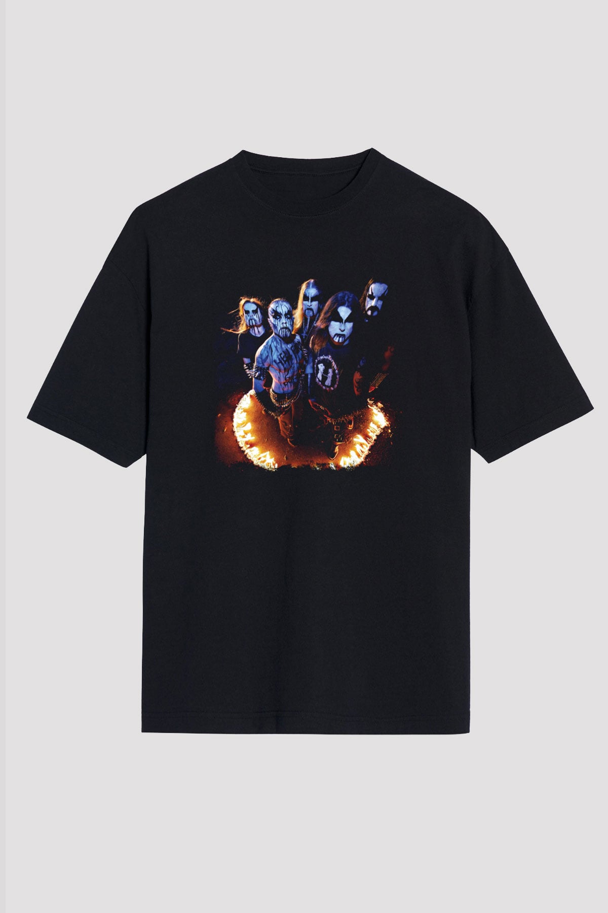 1349 Baskılı Unisex Siyah Oversize Tişört