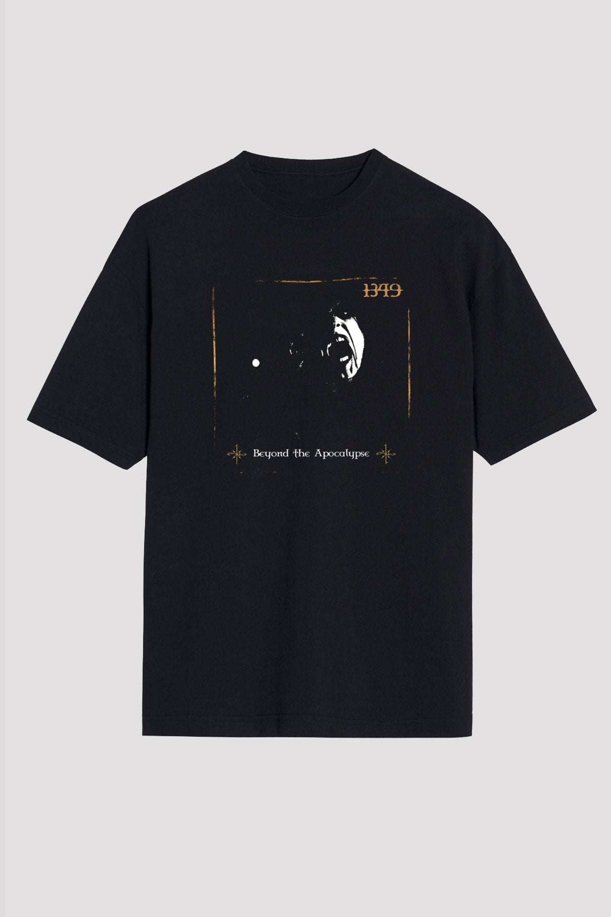1349 Baskılı Unisex Siyah Oversize Tişört