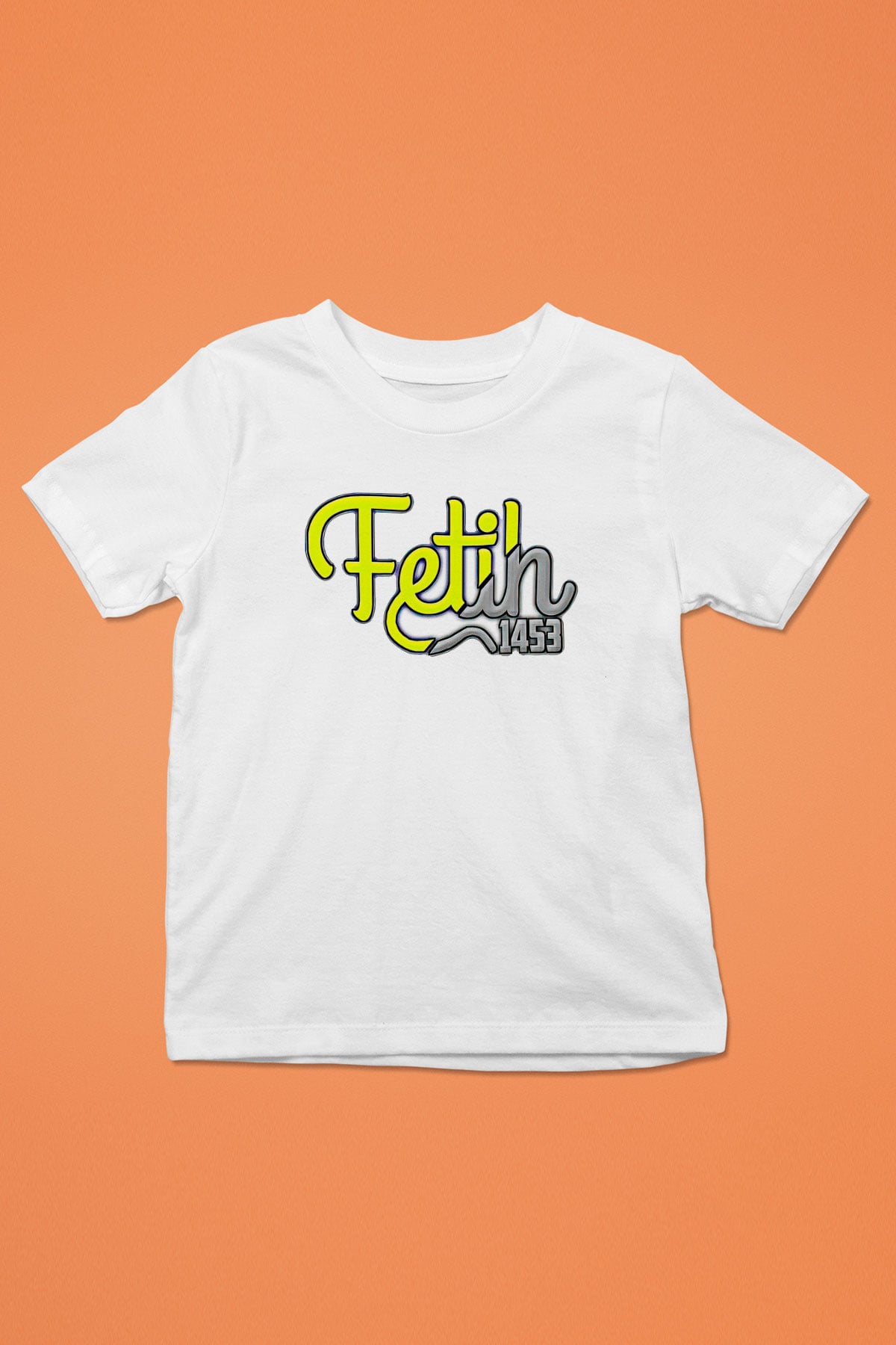 1453 Baskılı Beyaz Unisex Beyaz Çocuk Tişört - Tshirt