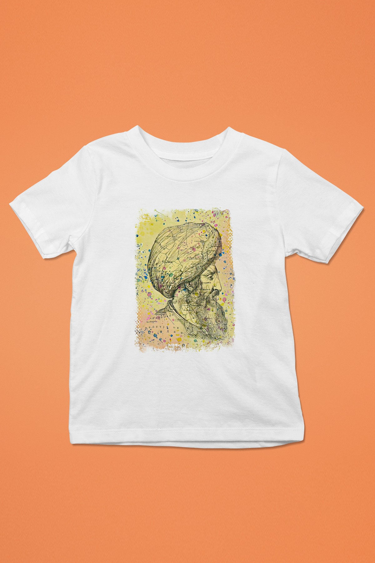 1453 Baskılı Beyaz Unisex Beyaz Çocuk Tişört - Tshirt