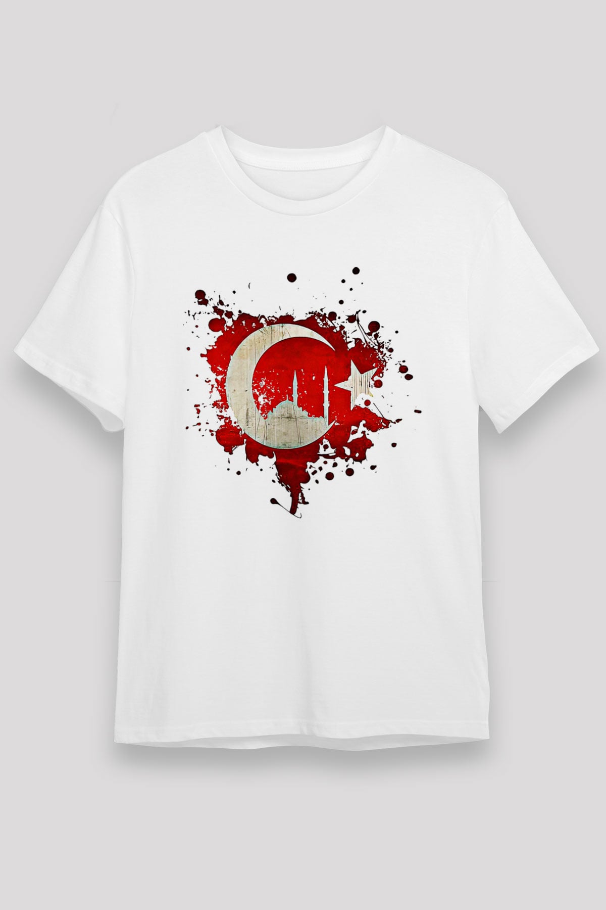 1453 Unisex Baskılı Beyaz Tişört - Tshirt
