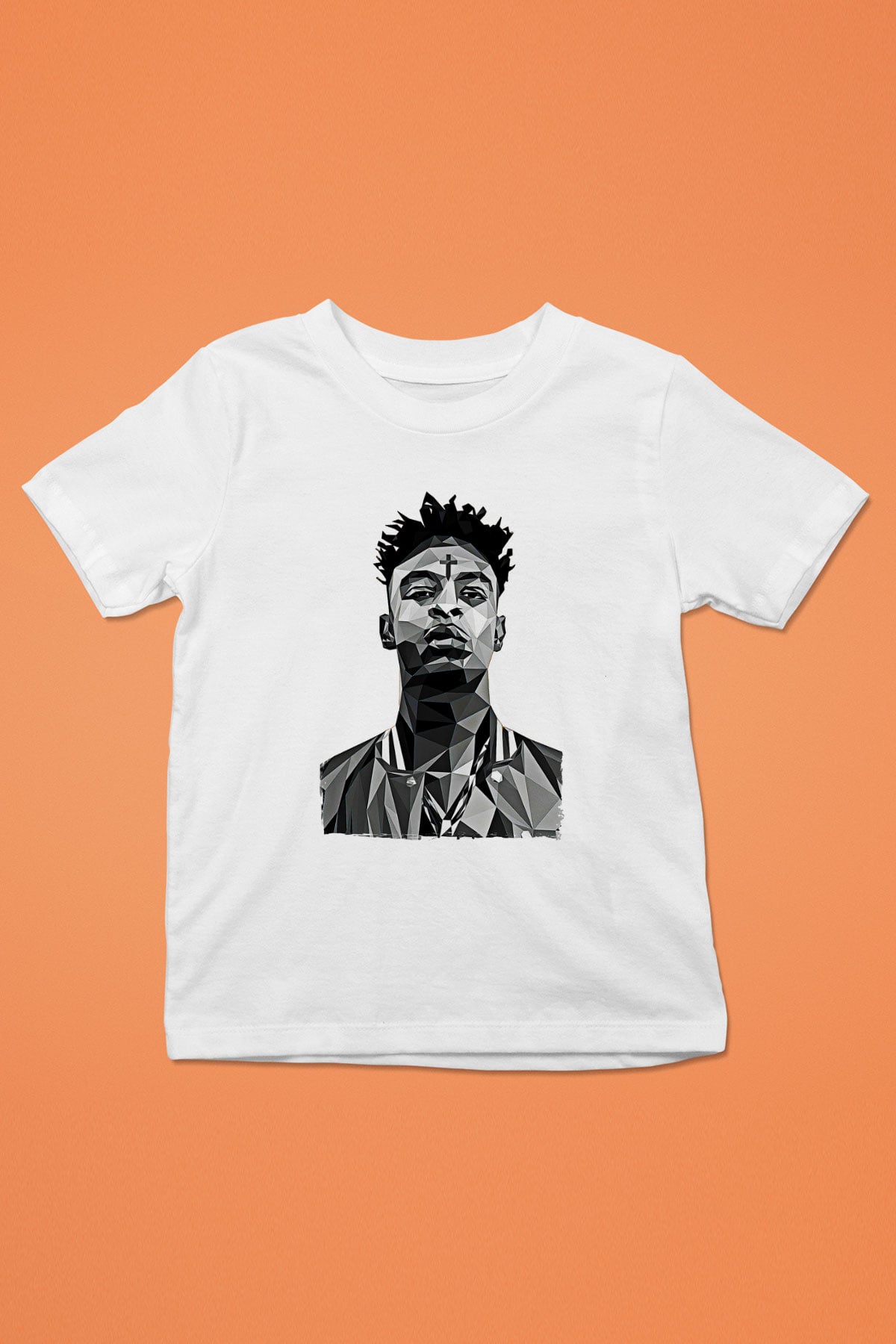 21 Savage Baskılı Beyaz Unisex Beyaz Çocuk Tişört - Tshirt
