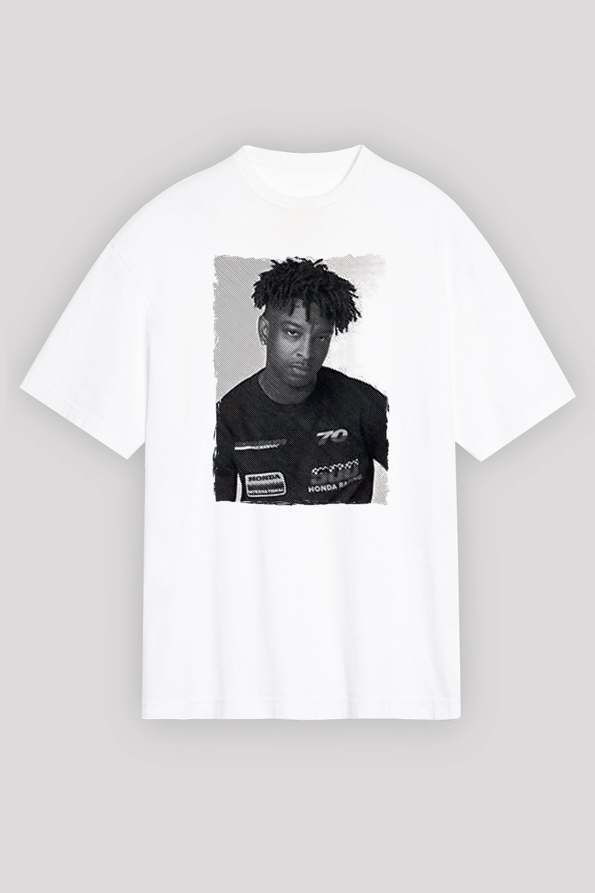 21 Savage Baskılı Beyaz Unisex Oversize Tişört - Tshirt