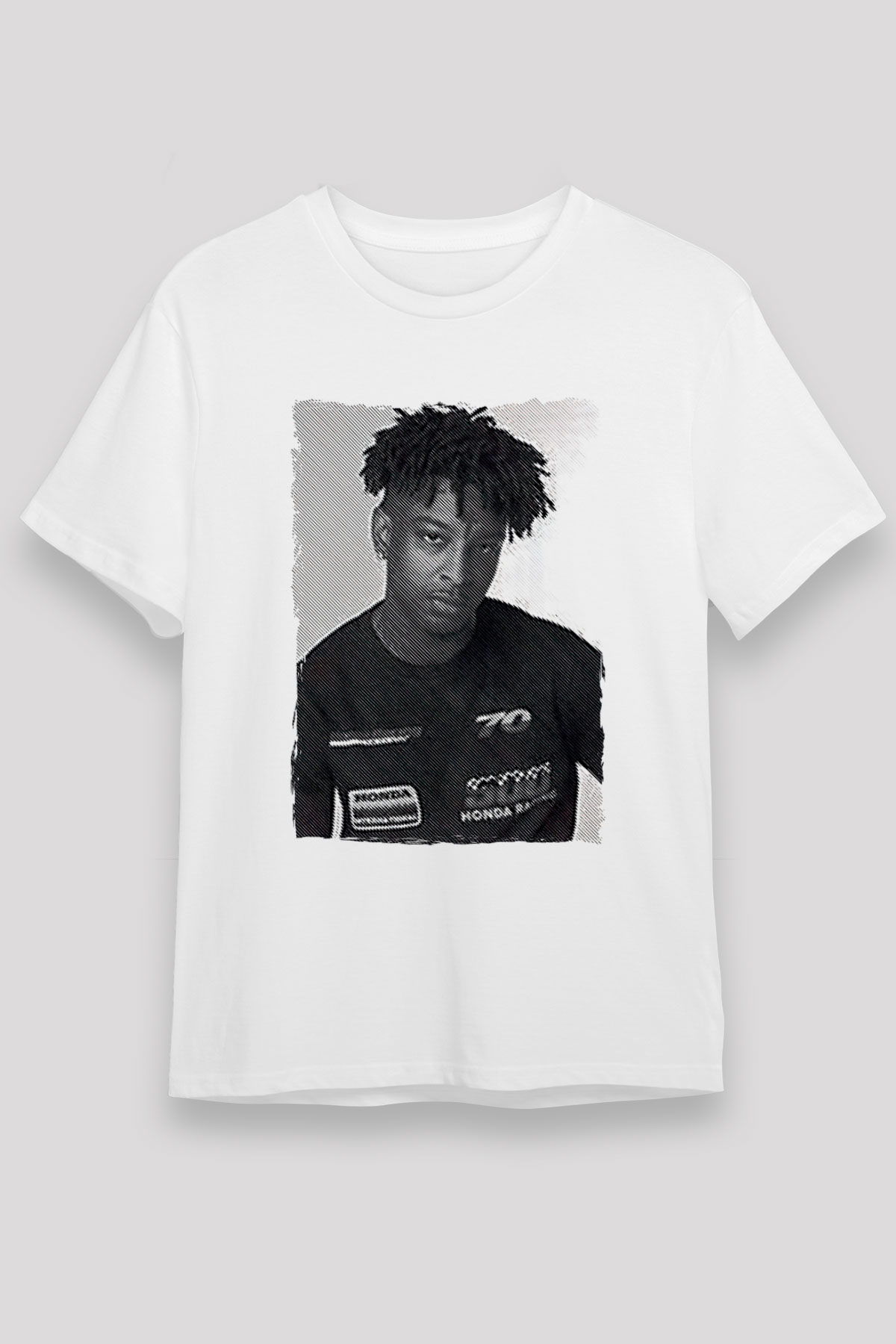 21 Savage Baskılı Unisex Beyaz Tişört - Tshirt