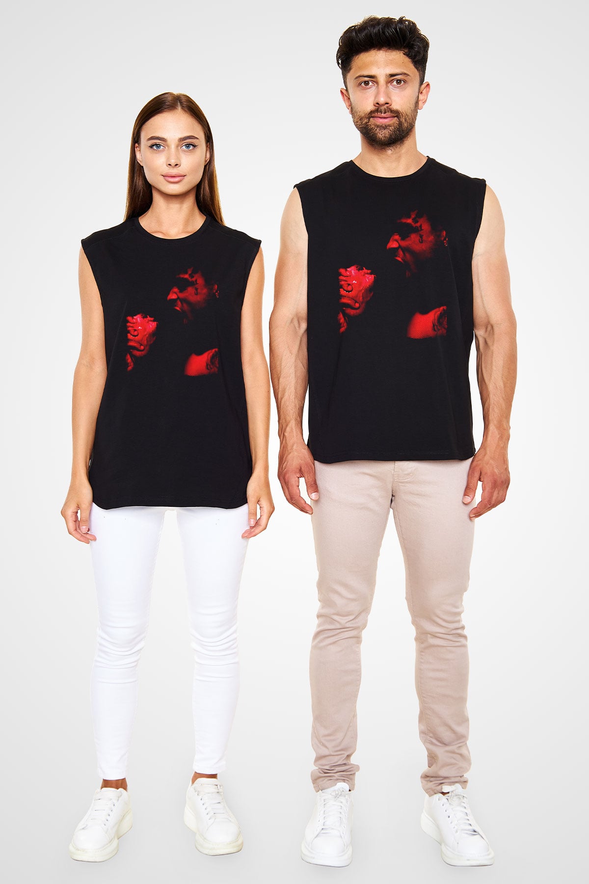 21 Savage Baskılı Unisex Siyah Kolsuz Tişört - Tshirt