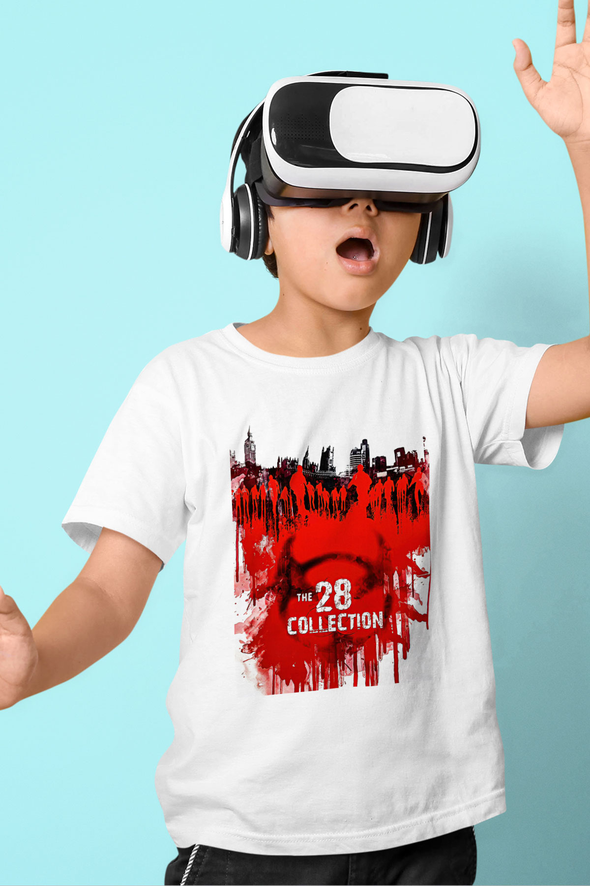 28 Days Later Baskılı Beyaz Unisex Beyaz Çocuk Tişört - Tshirt