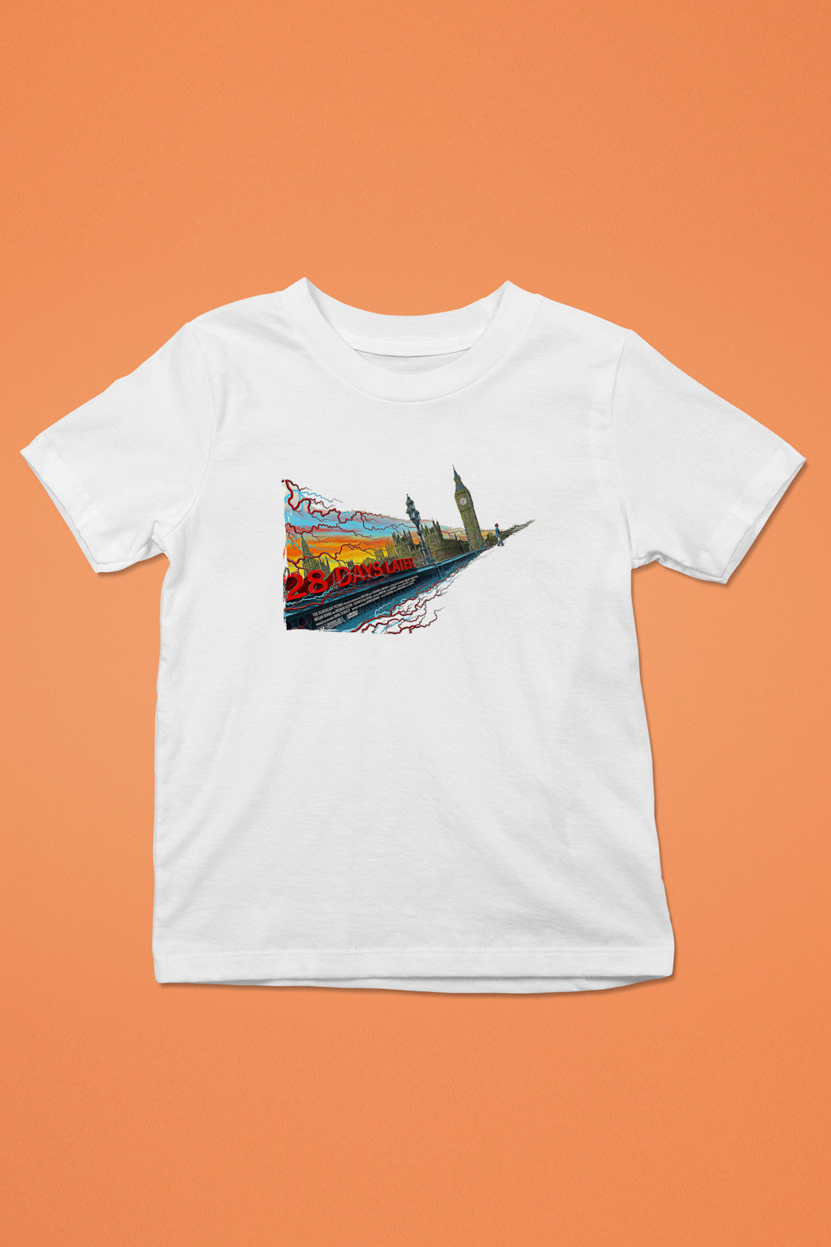 28 Days Later Baskılı Beyaz Unisex Beyaz Çocuk Tişört - Tshirt