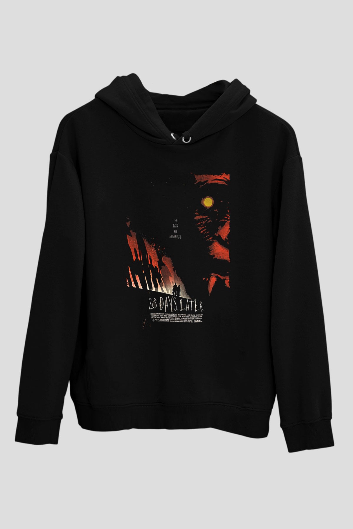 28 Days Later Baskılı Unisex Siyah Hoodie