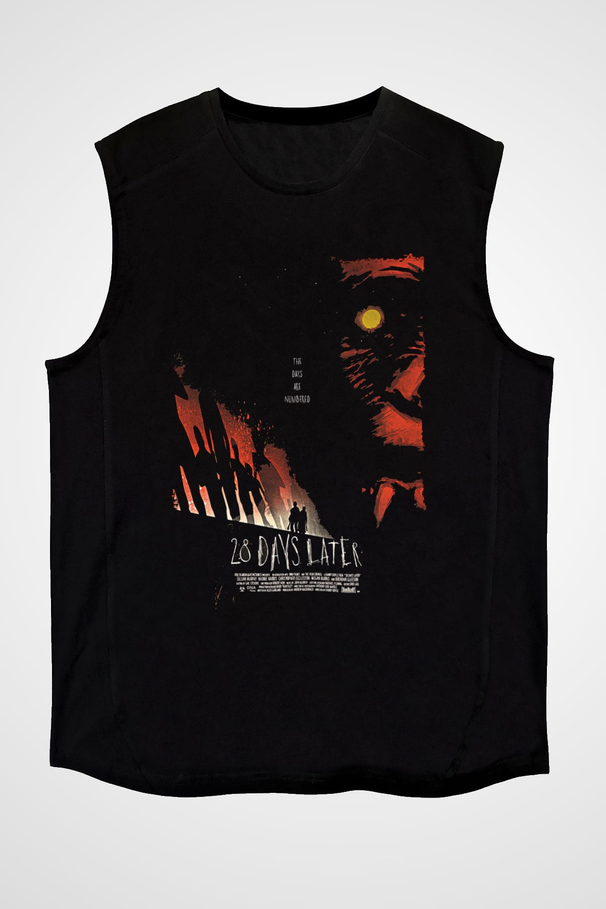 28 Days Later Baskılı Unisex Siyah Kolsuz Tişört - Tshirt