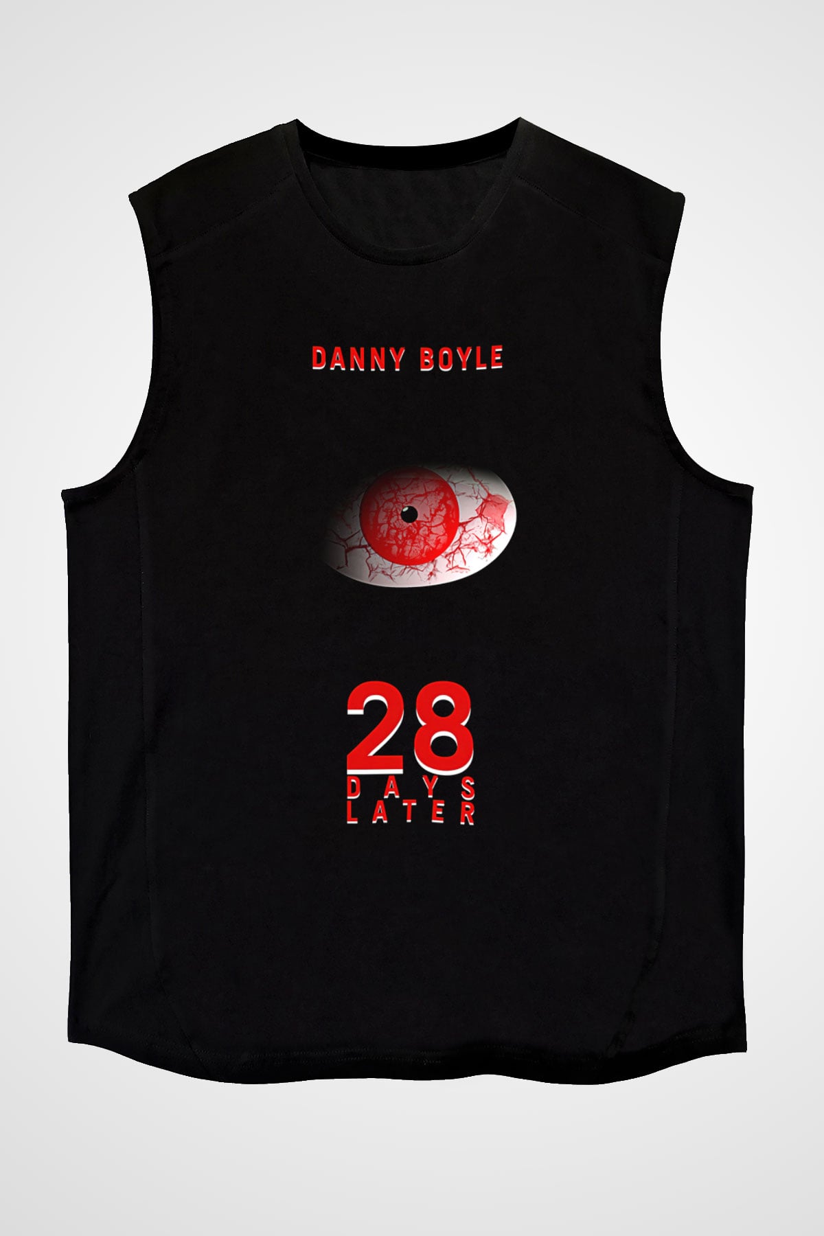 28 Days Later Baskılı Unisex Siyah Kolsuz Tişört - Tshirt