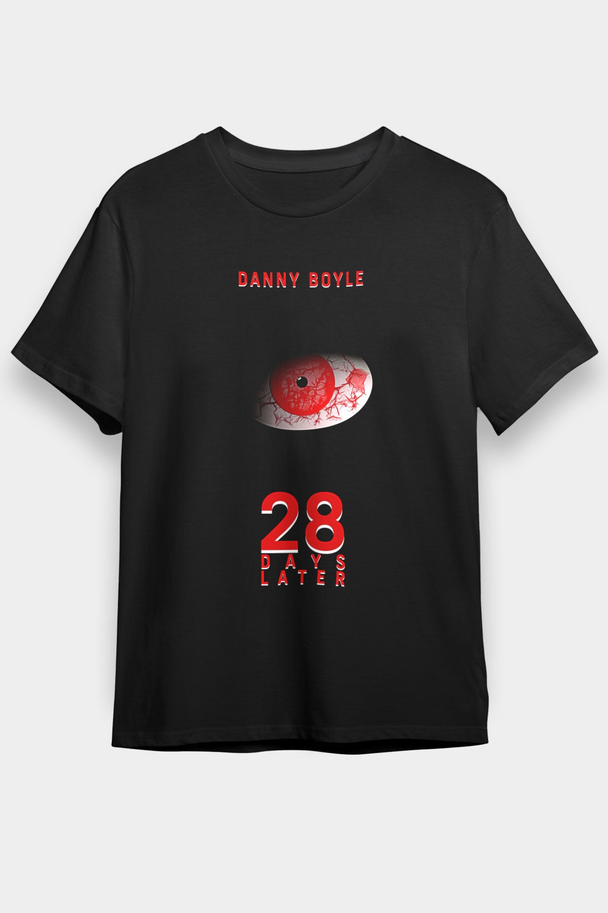 28 Days Later Baskılı Unisex Siyah Tişört - Tshirt