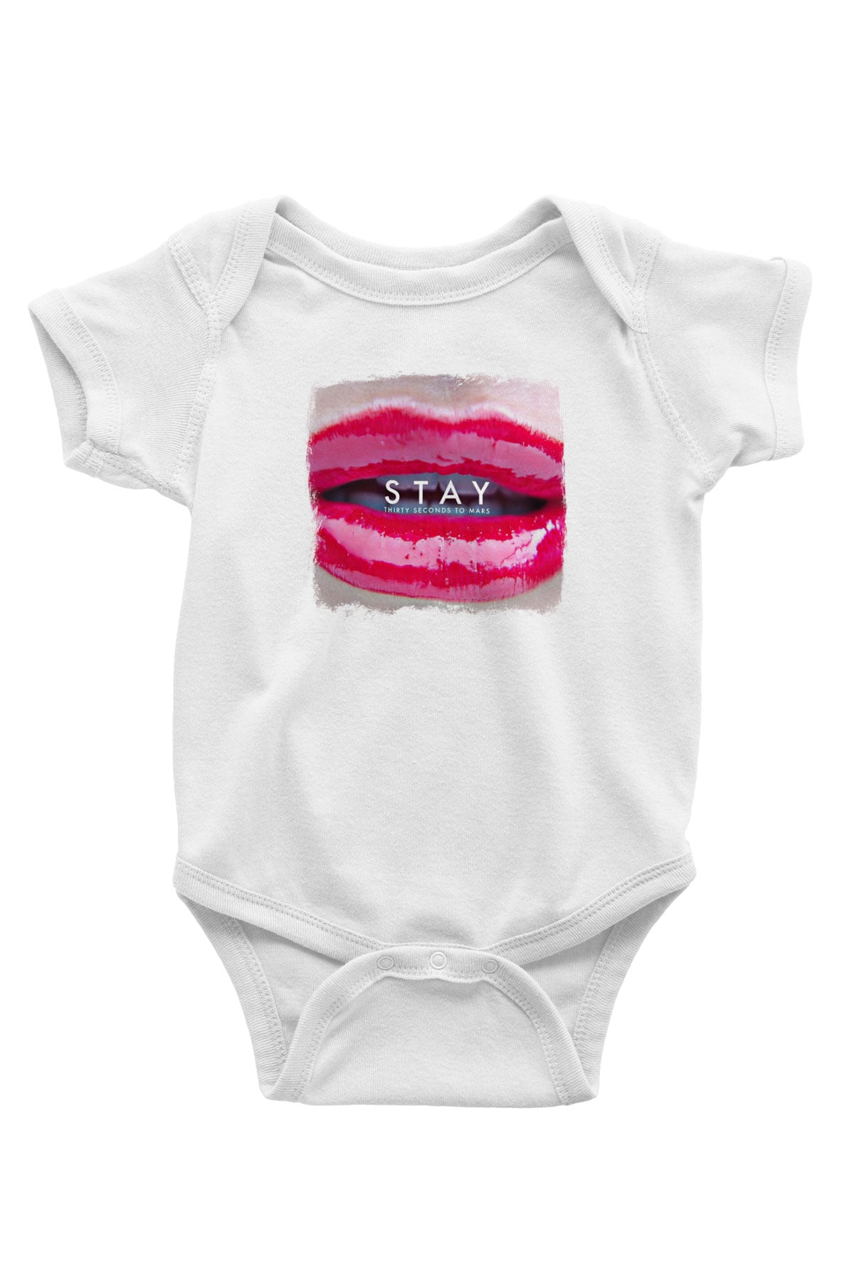 30 Seconds To Mars Baskılı Unisex Beyaz Bebek Body - Zıbın