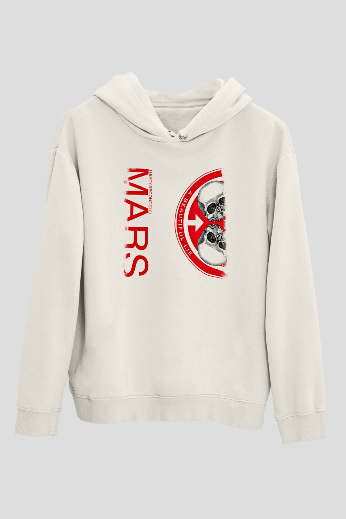 30 Seconds To Mars Baskılı Unisex Beyaz Hoodie