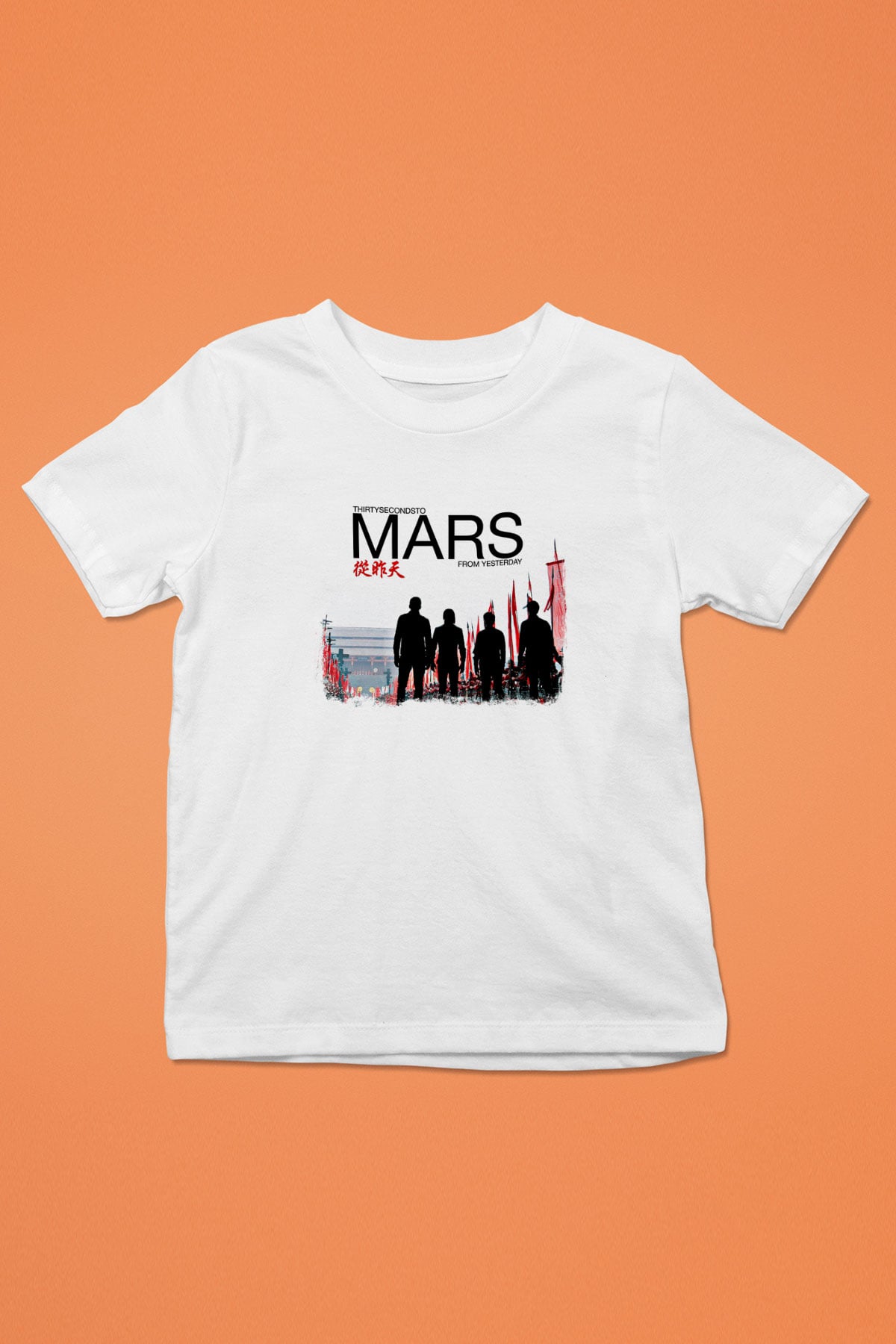 30 Seconds To Mars Baskılı Unisex Beyaz Çocuk Tişört