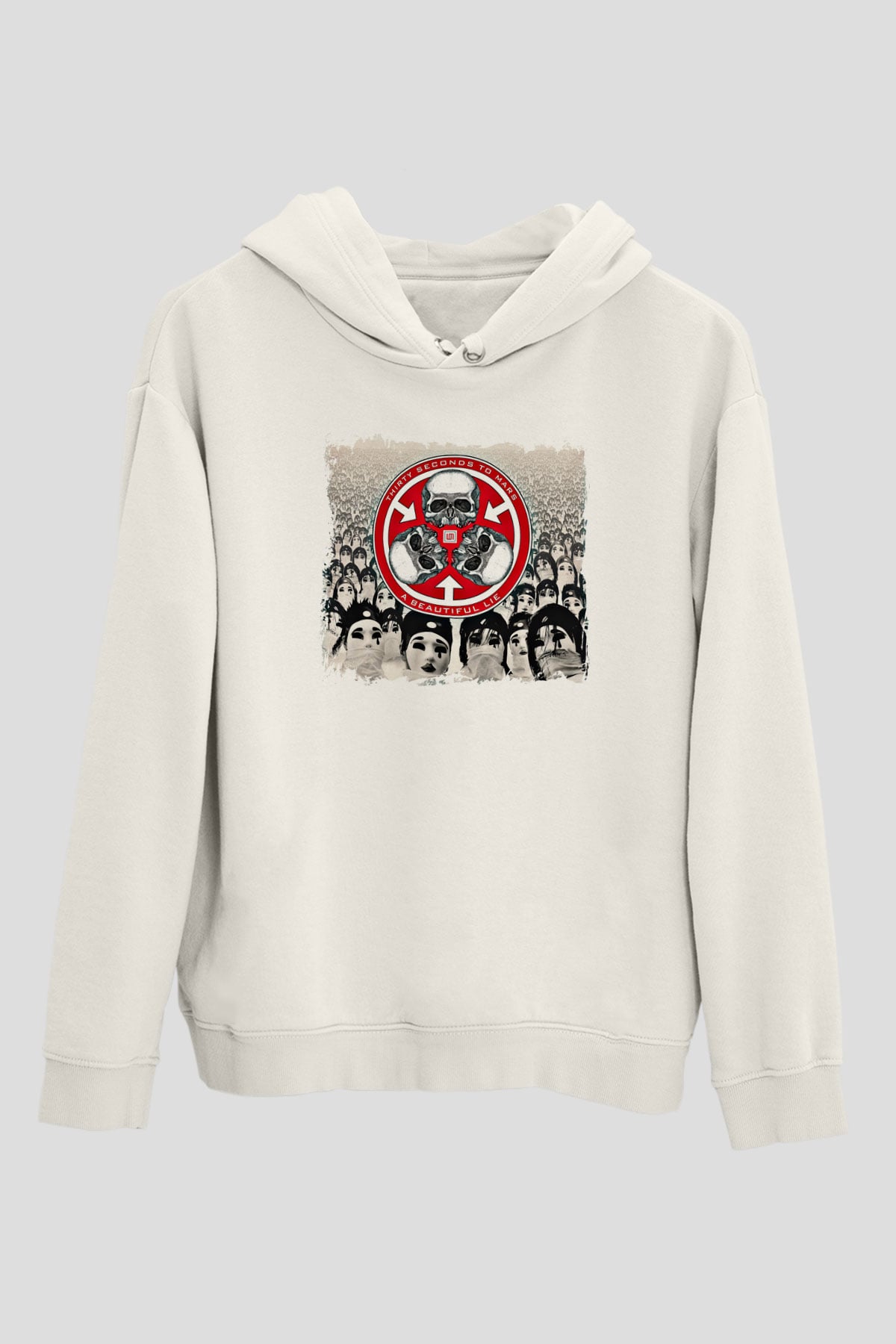 30 Seconds To Mars Baskılı Unisex Beyaz Hoodie