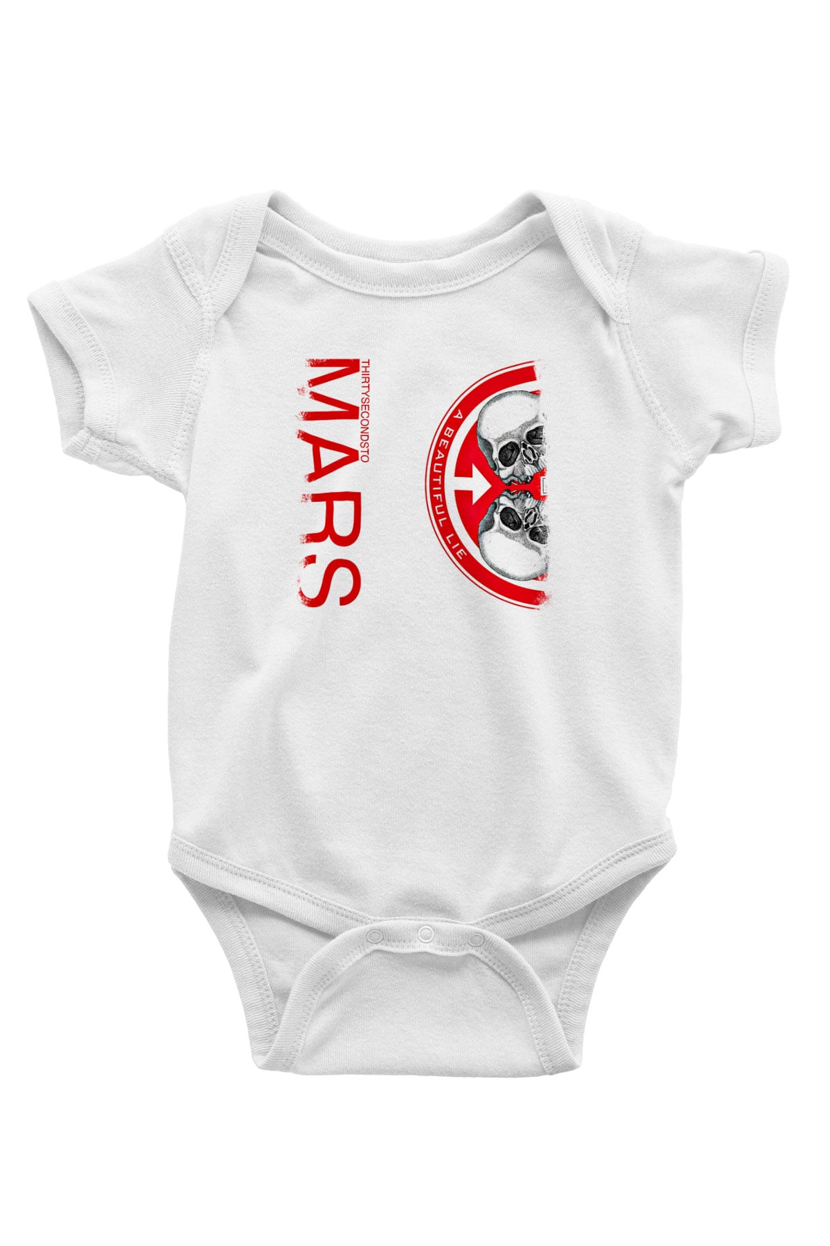 30 Seconds To Mars Baskılı Unisex Beyaz Bebek Body - Zıbın