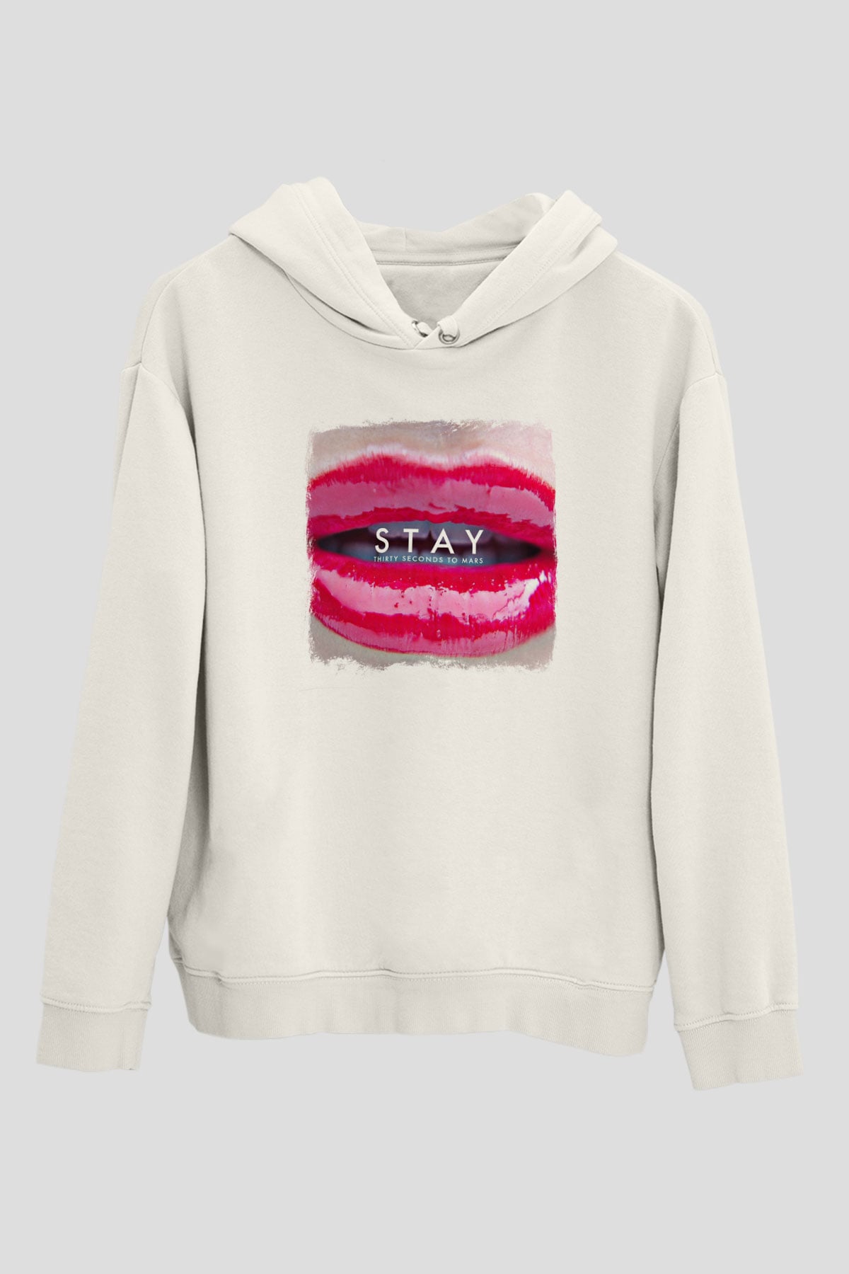 30 Seconds To Mars Baskılı Unisex Beyaz Hoodie
