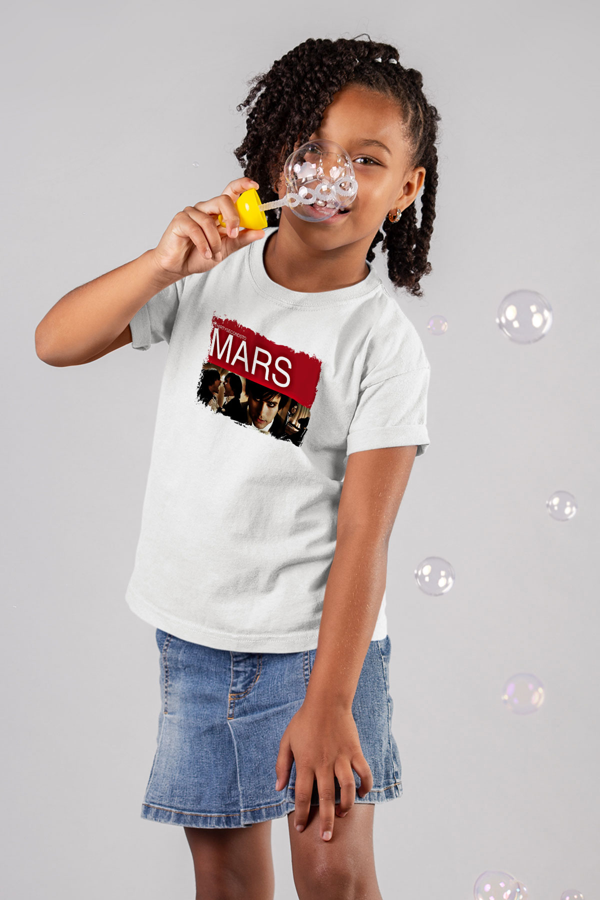 30 Seconds To Mars Baskılı Unisex Beyaz Çocuk Tişört