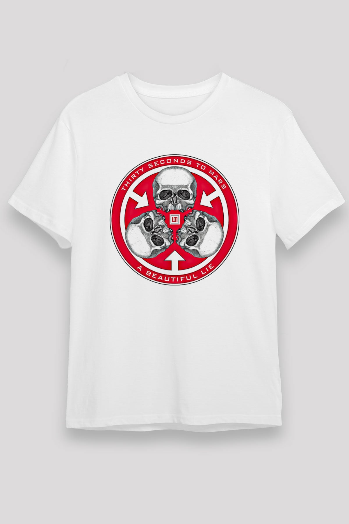 30 Seconds To Mars Baskılı Unisex Beyaz Tişört