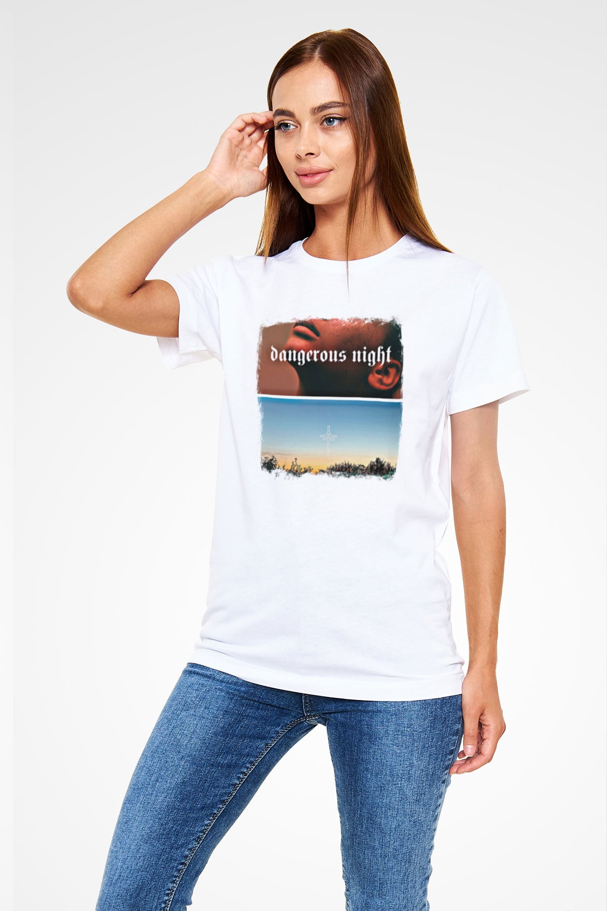 30 Seconds To Mars Baskılı Unisex Beyaz Tişört
