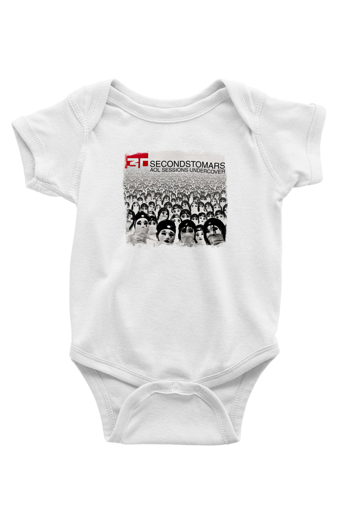 30 Seconds To Mars Baskılı Unisex Beyaz Bebek Body - Zıbın