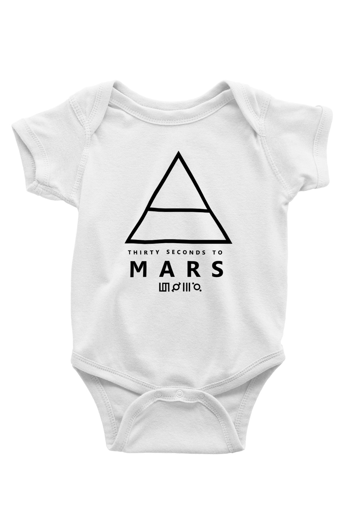 30 Seconds To Mars Baskılı Unisex Beyaz Bebek Body - Zıbın