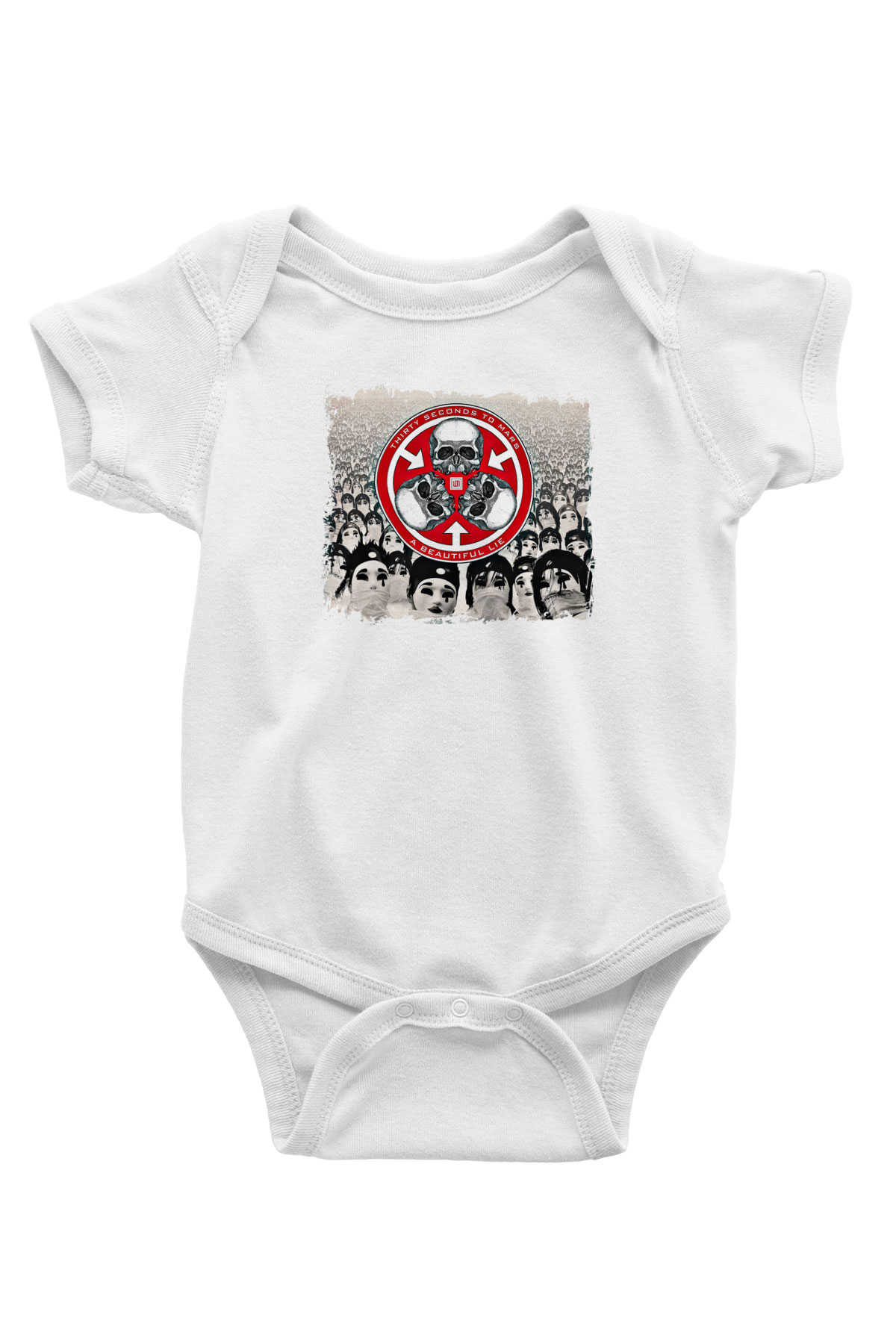 30 Seconds To Mars Baskılı Unisex Beyaz Bebek Body - Zıbın