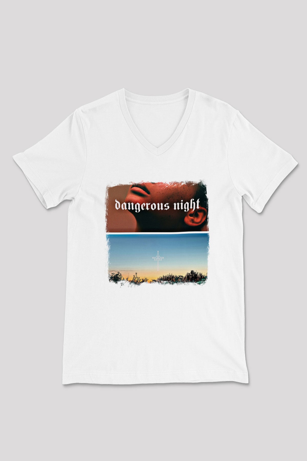 30 Seconds To Mars Baskılı Unisex Beyaz V Yaka Tişört