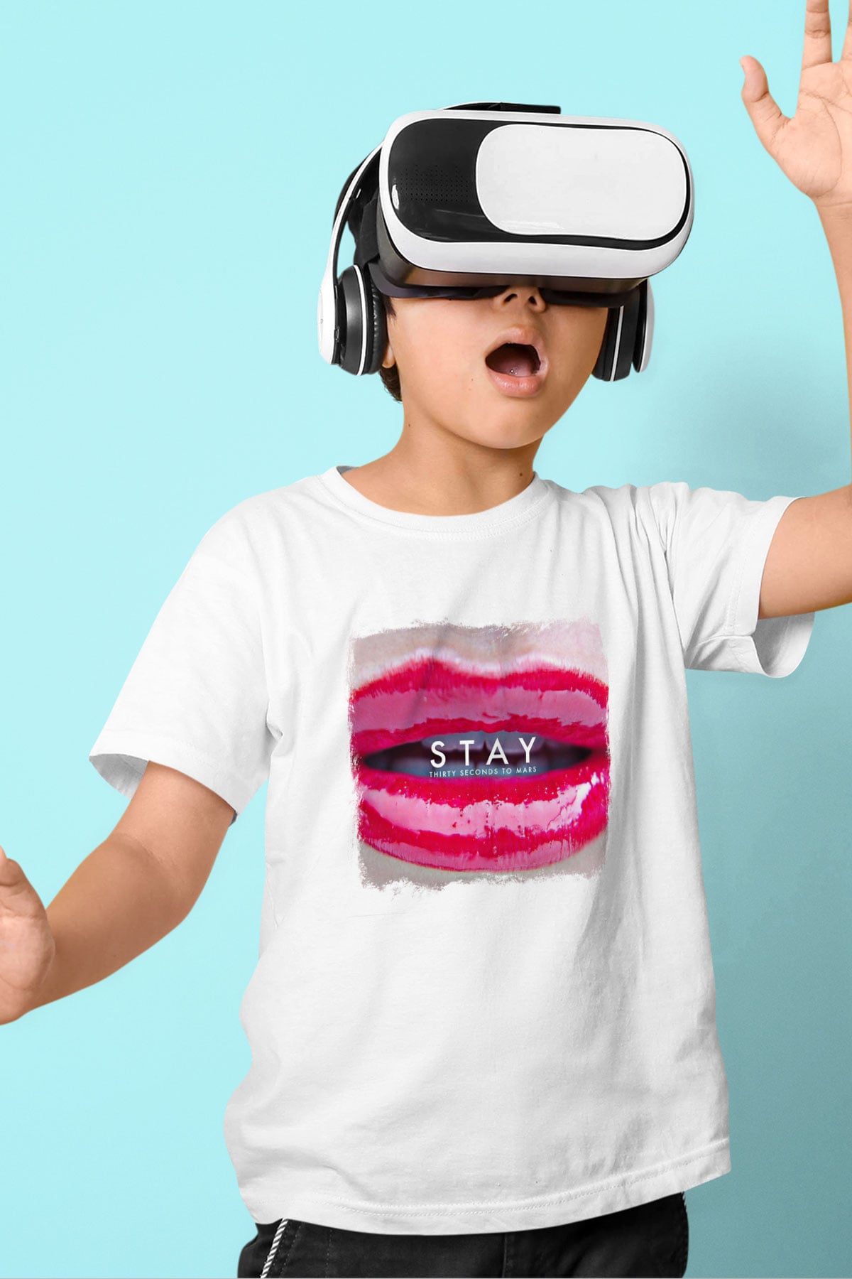 30 Seconds To Mars Baskılı Unisex Beyaz Çocuk Tişört