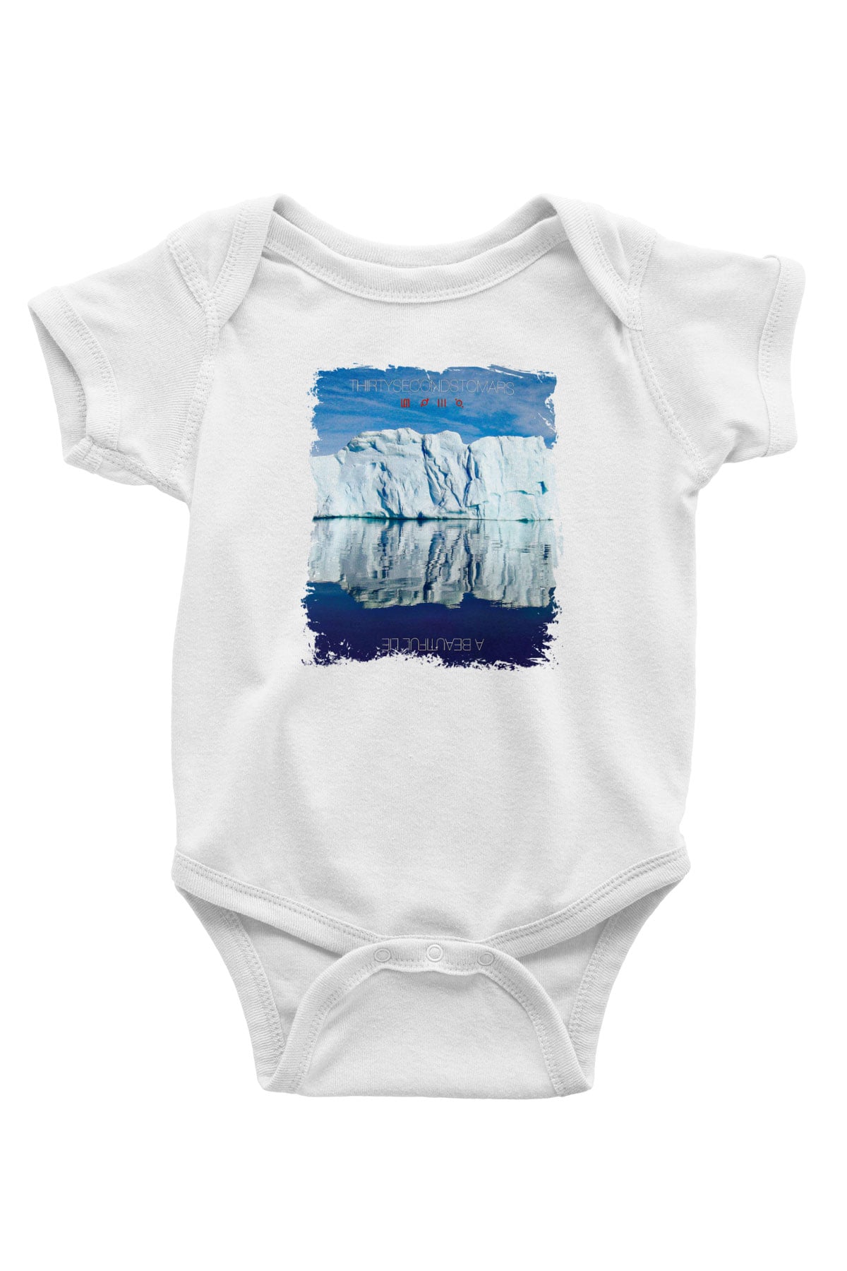 30 Seconds To Mars Baskılı Unisex Beyaz Bebek Body - Zıbın