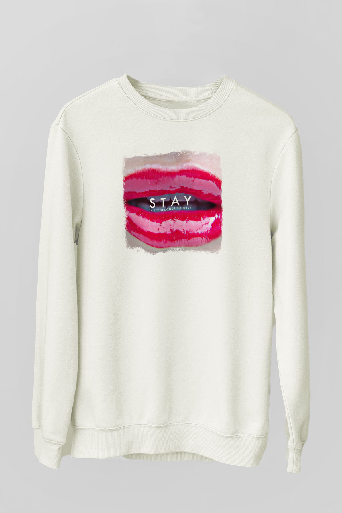 30 Seconds To Mars Baskılı Unisex Beyaz Sweatshirt